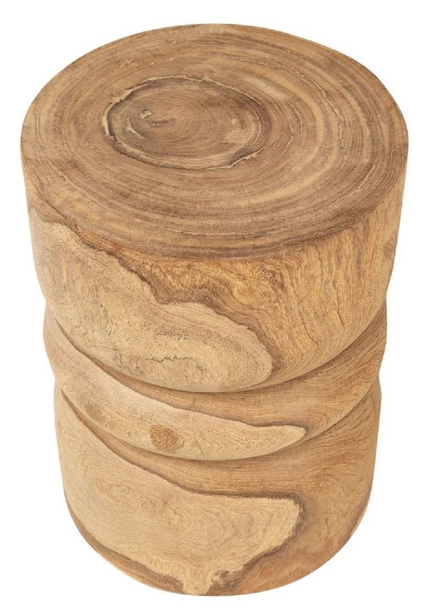 Luxury solid wood side table / stool natural color Ø 33.5 x H. 46 cm - luxury furniture