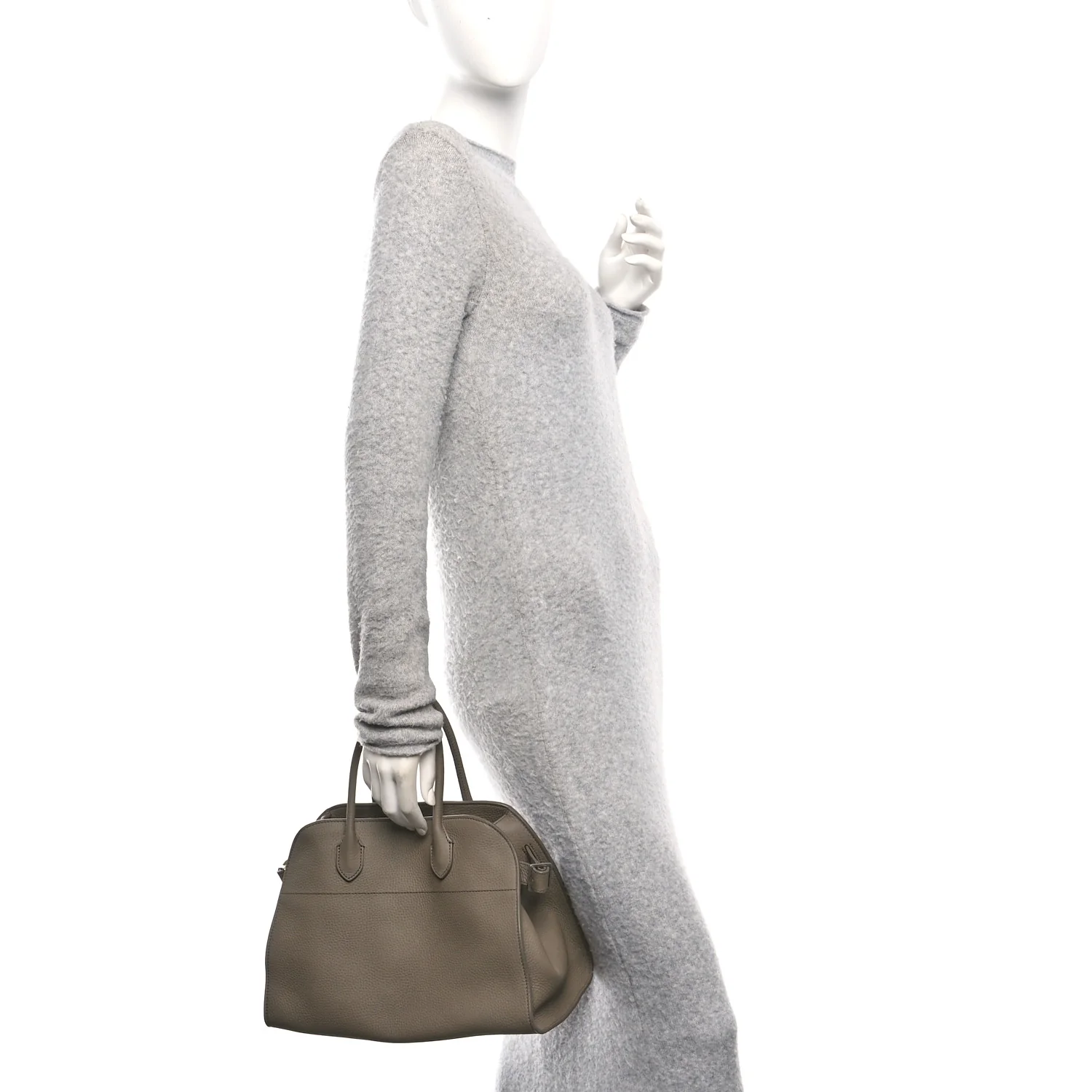 Matte Grained Calfskin Soft Margaux 12 Dark Taupe