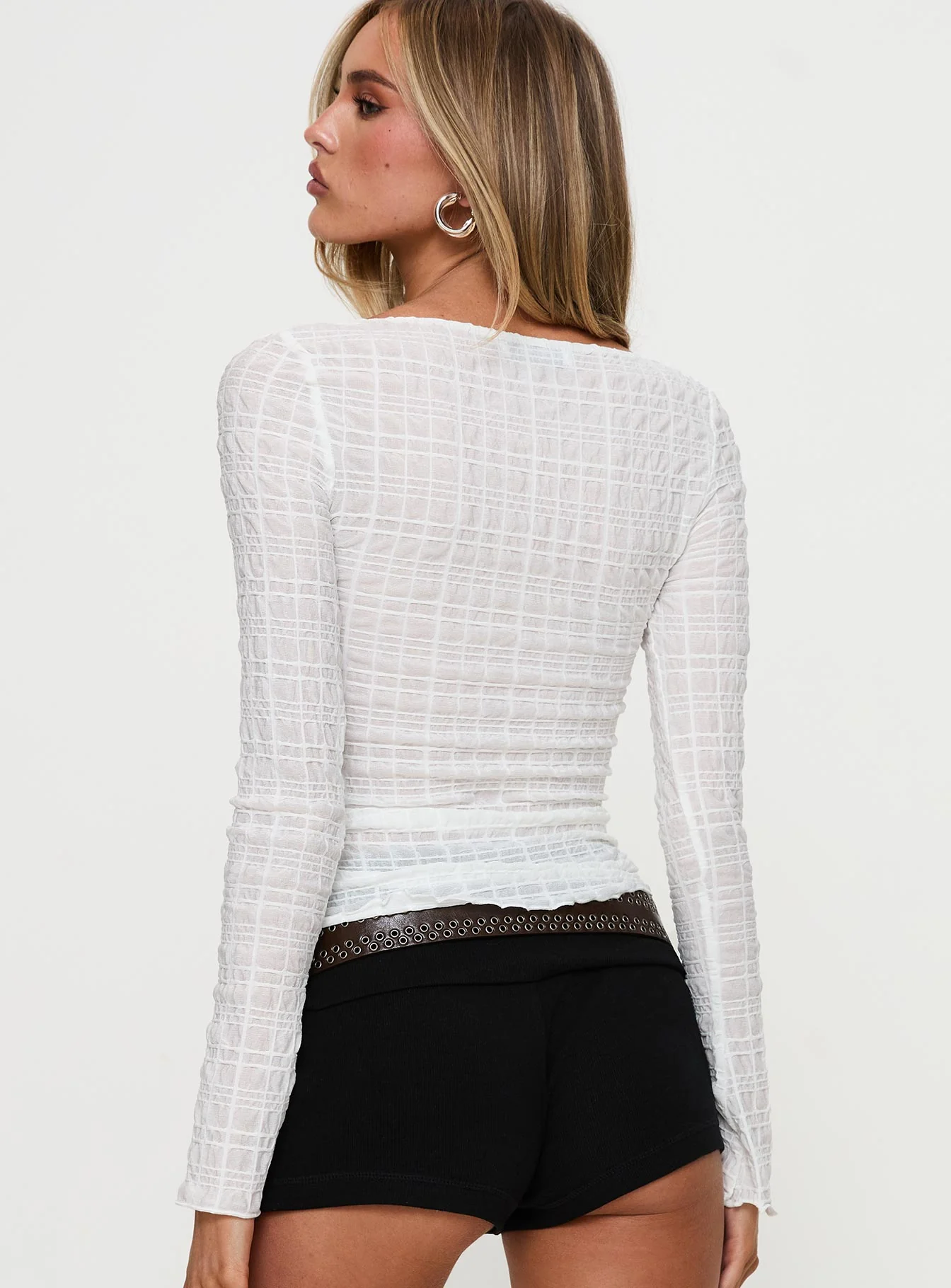 Raelynne Tie Detail Top White