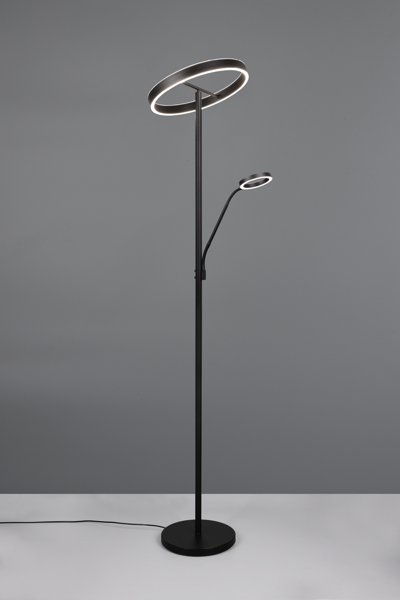 Vloerlamp Wills 2-lichts mat zwart