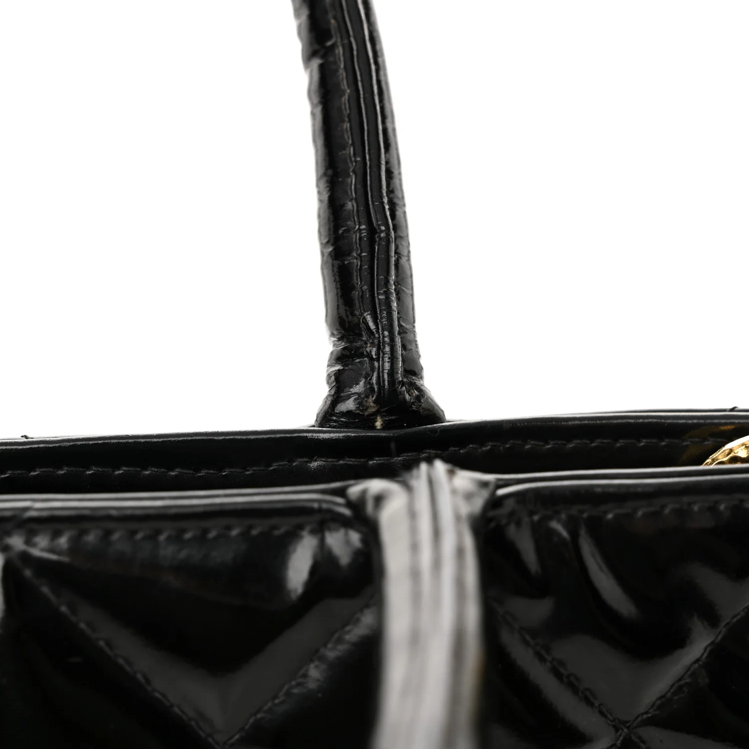 Patent Medallion Tote Black - Top Club