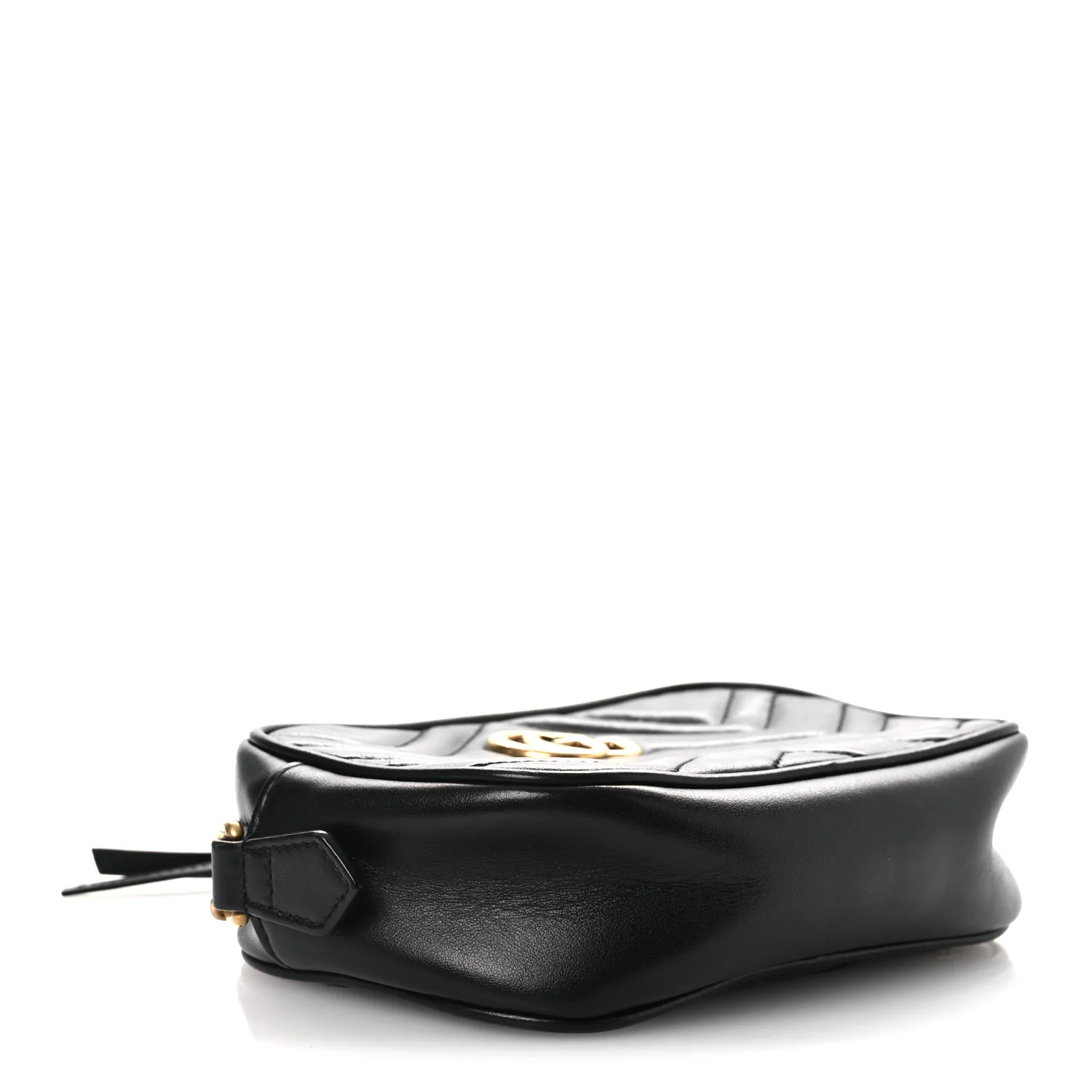 Calfskin Matelasse Mini GG Marmont Chain Shoulder Bag Black - Top Club