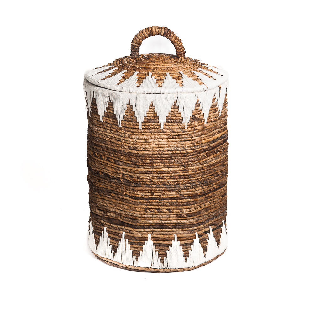 Waterhyacint mand Sekitar naturel/wit Large