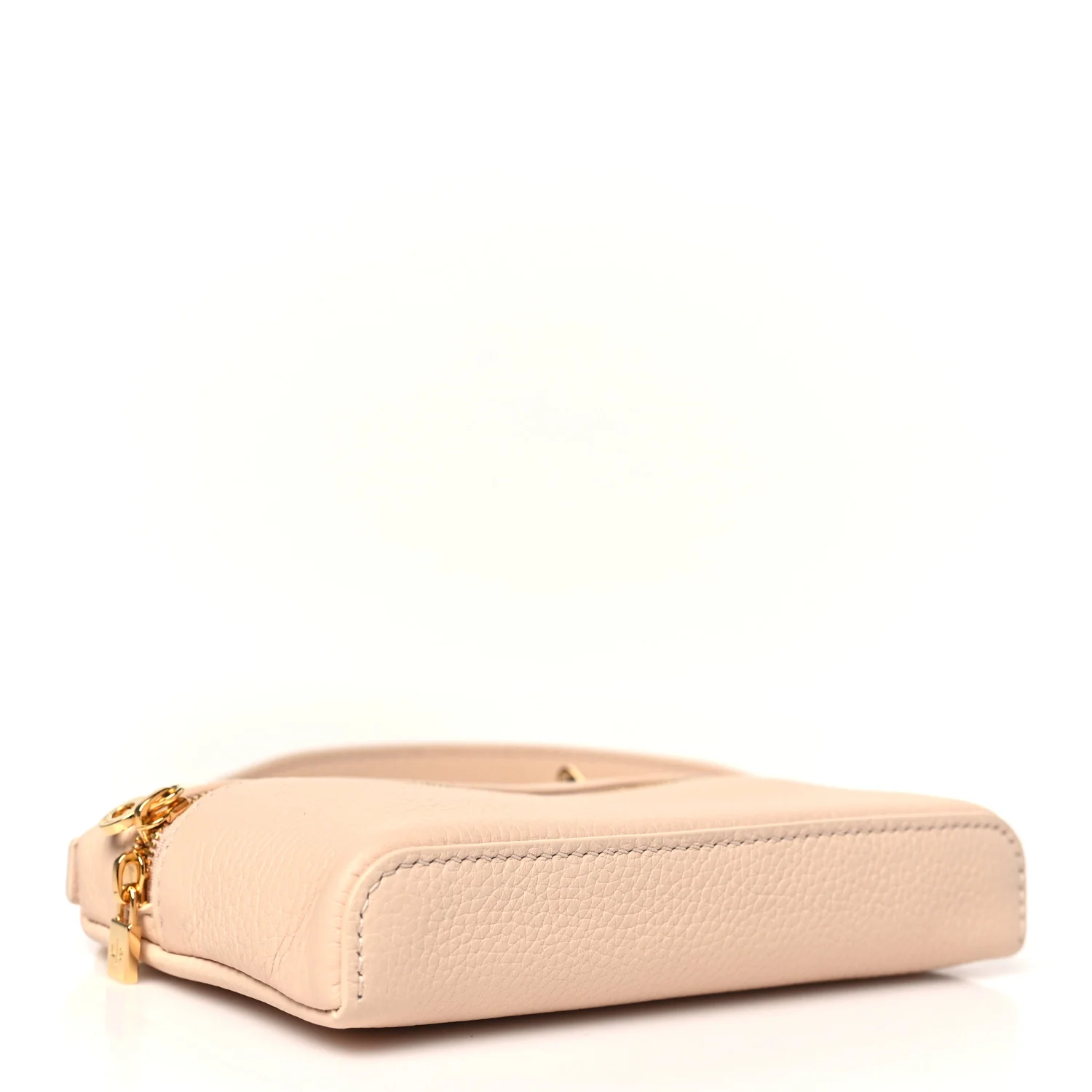 Grained Calfskin Extra Pocket Mini Pouch Creamed Honey - Top Club