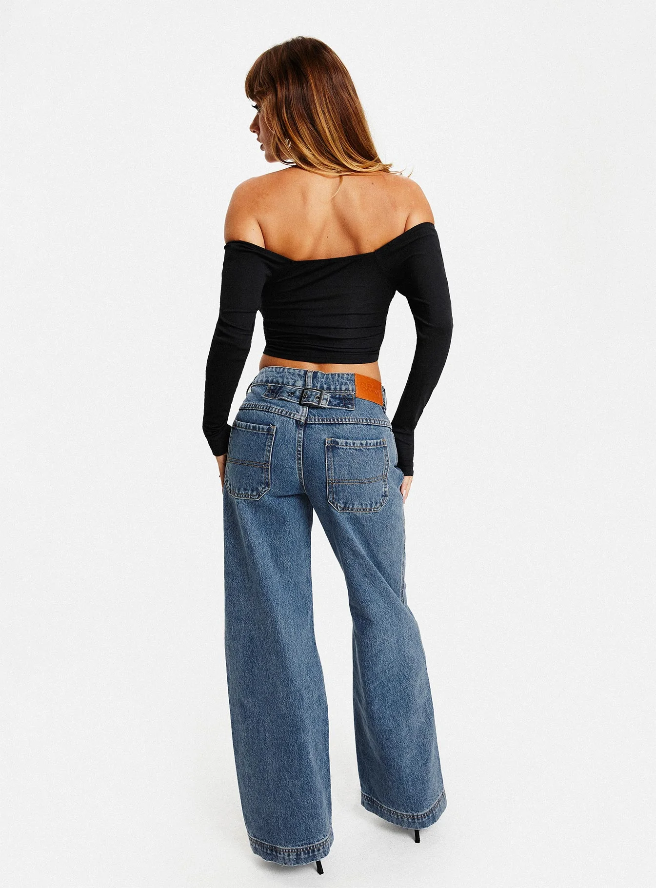 Jankins Low Rise Straight Leg Jeans Mid Wash
