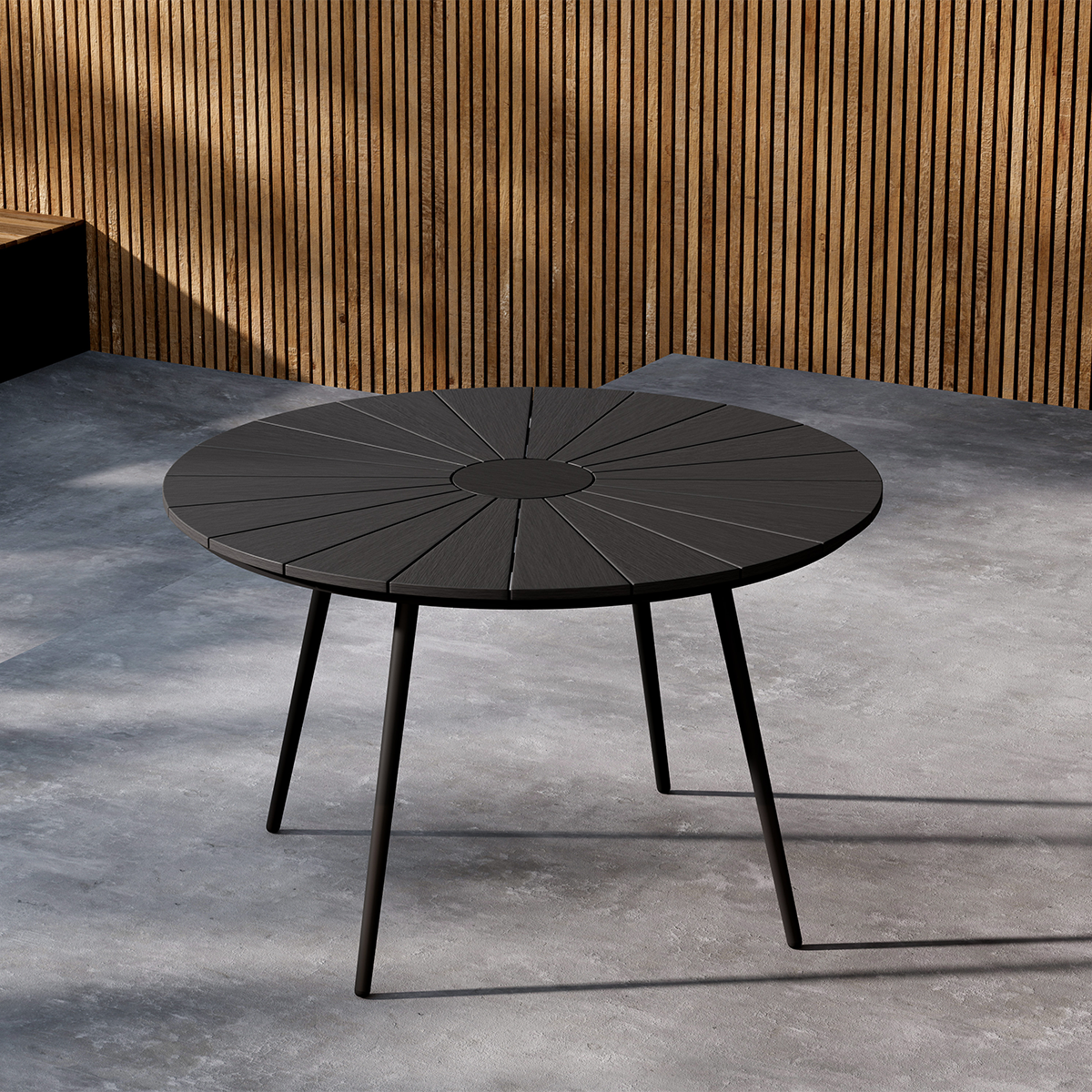 Ronde tuintafel Denzel Zwart