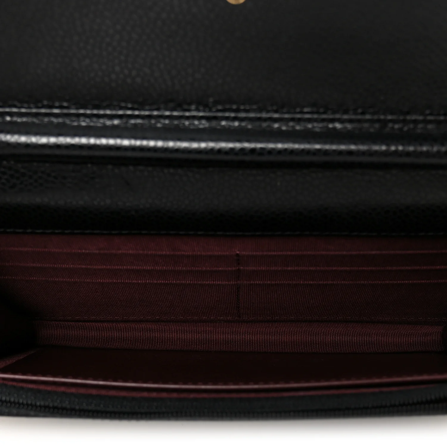 Caviar Quilted Wallet on Chain WOC Black - Top Club
