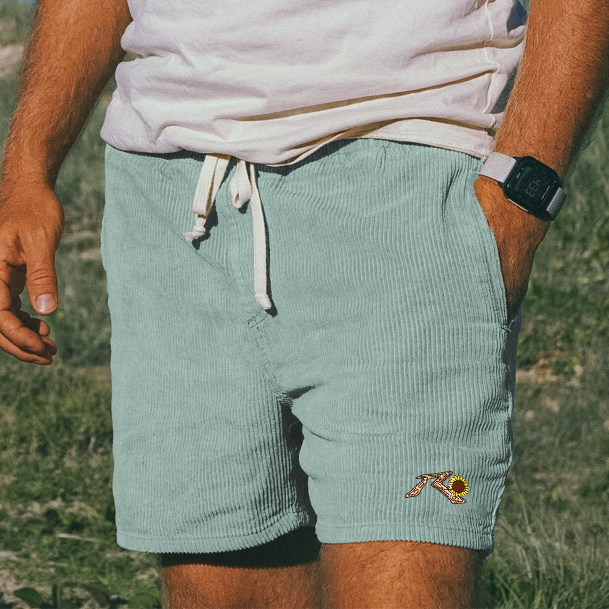 Men's Vintage Rusty&flowers Corduroy Surf Shorts