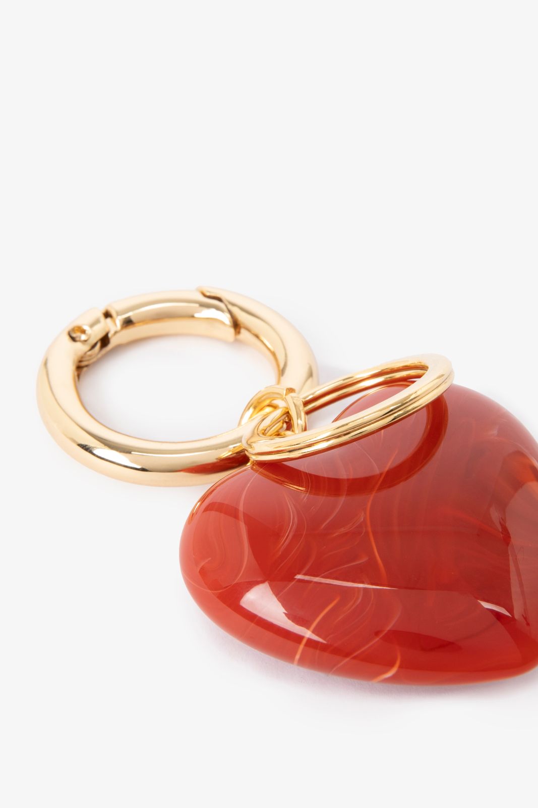 Roze resin bag charm met hart