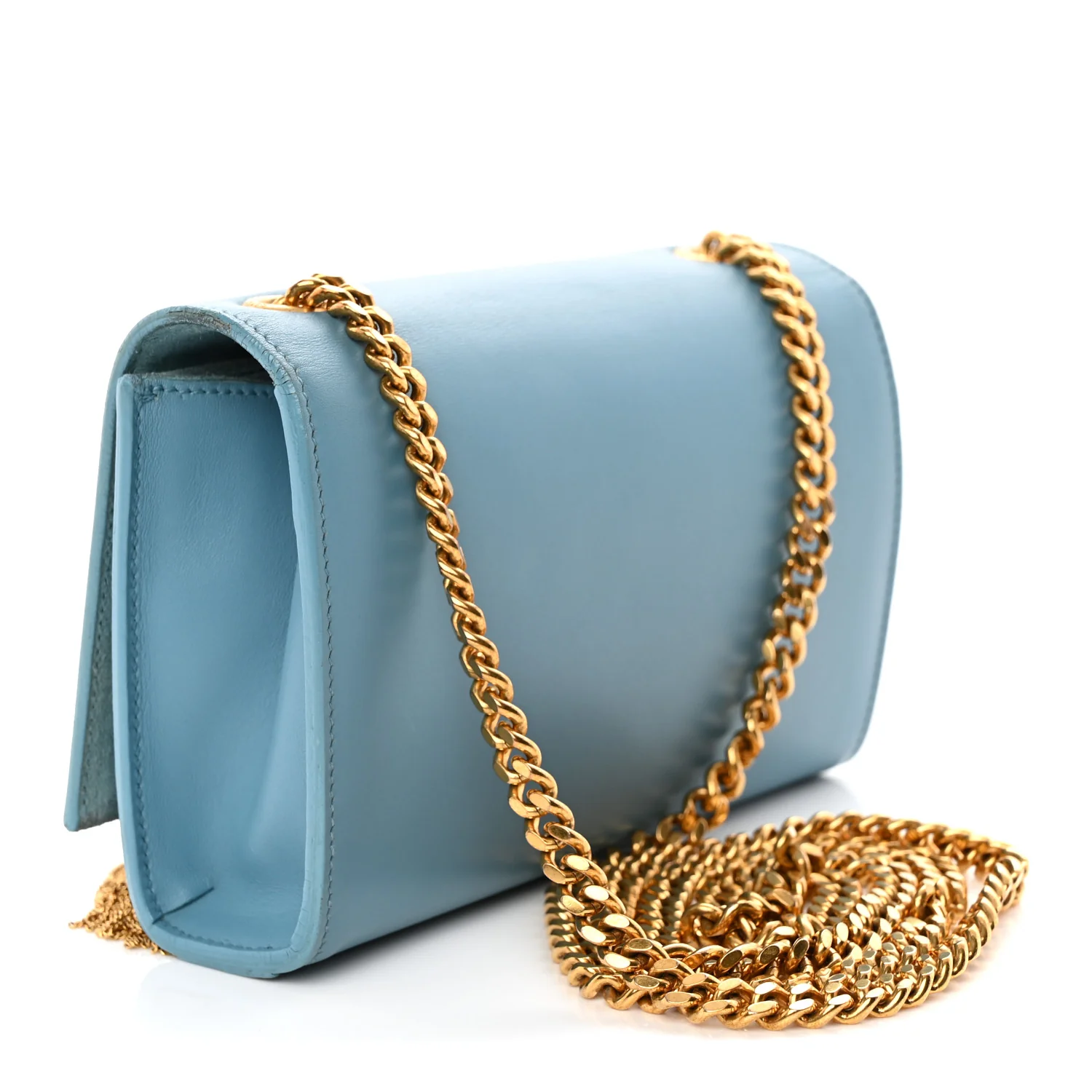 Smooth Calfskin Small Classic Monogram Kate Tassel Satchel Turquoise - Top Club