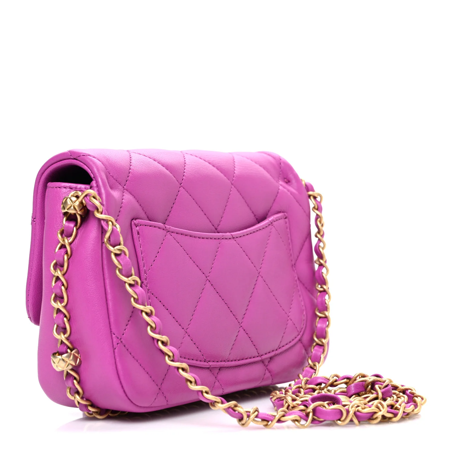 Lambskin Quilted CC Small Dynasty Flap Purple - Top Club