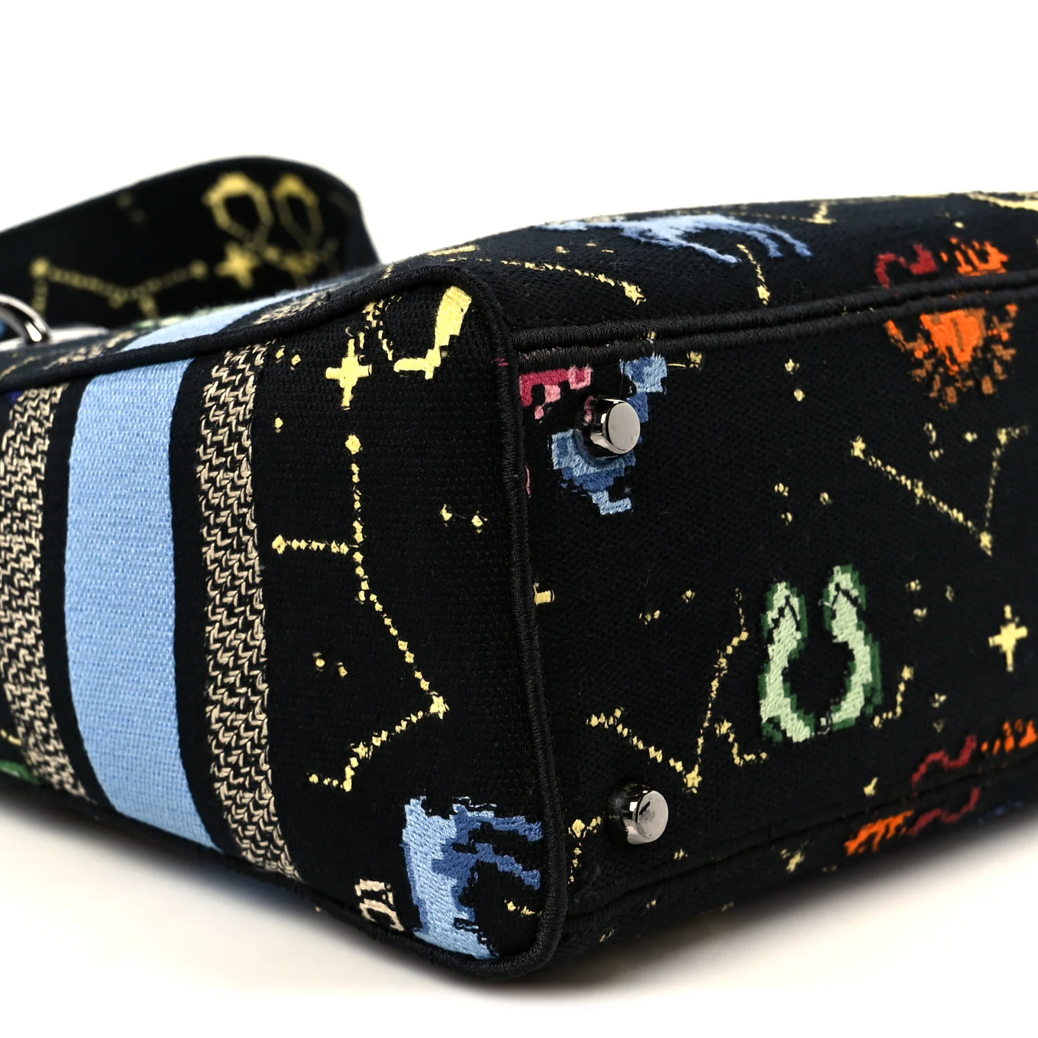 Canvas Pixel Zodiac Embroidered Medium Lady D-Lite Nero Multicolor - Top Club