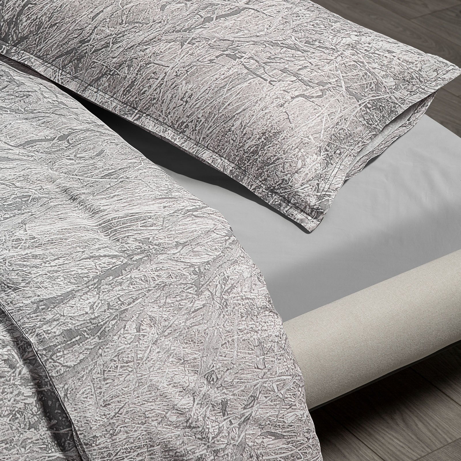 Copripiumino Con Federe In Cotone Forest Camo Matrimoniale Grey Diesel