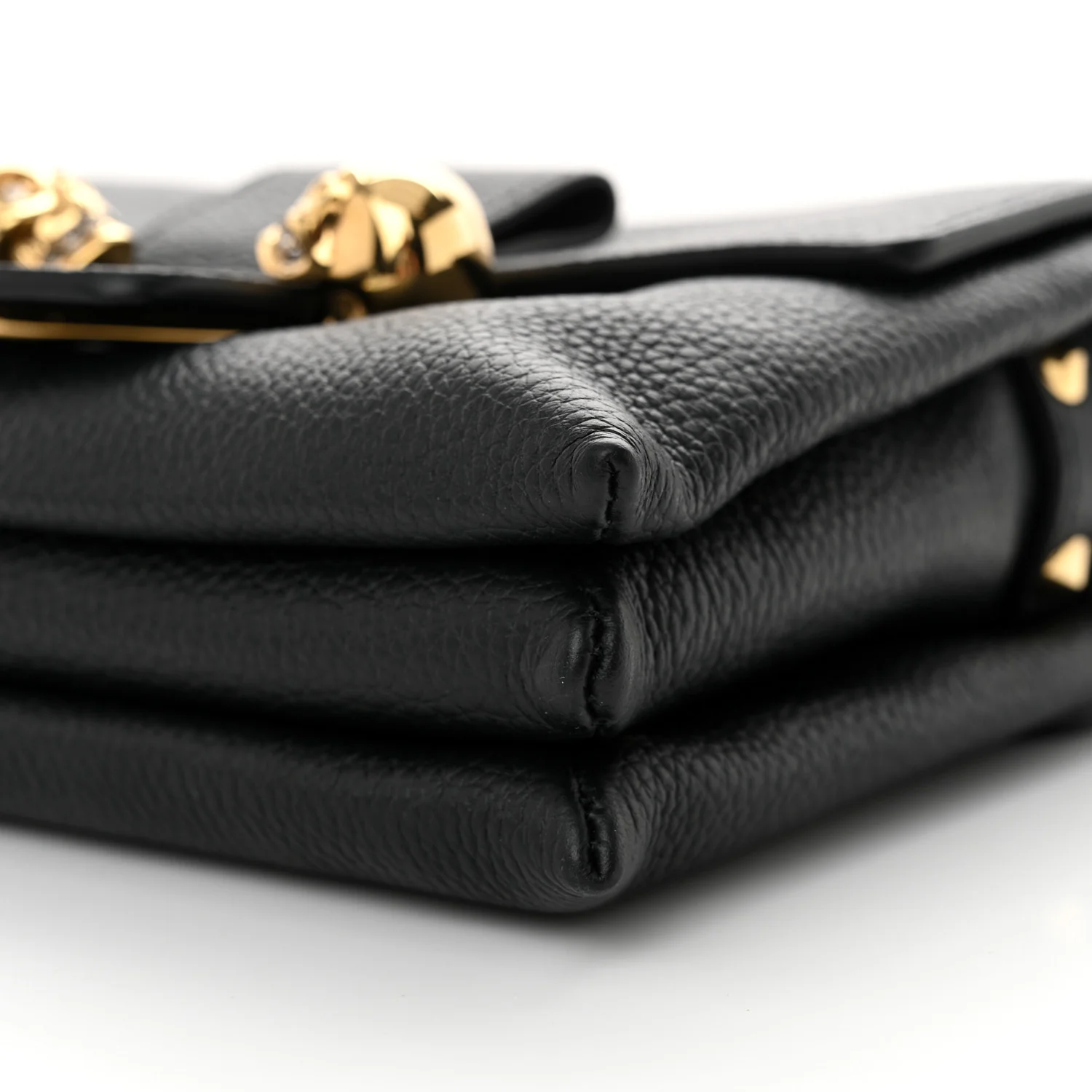 Calfskin Small Twin Skull Chain Crossbody Black - Top Club