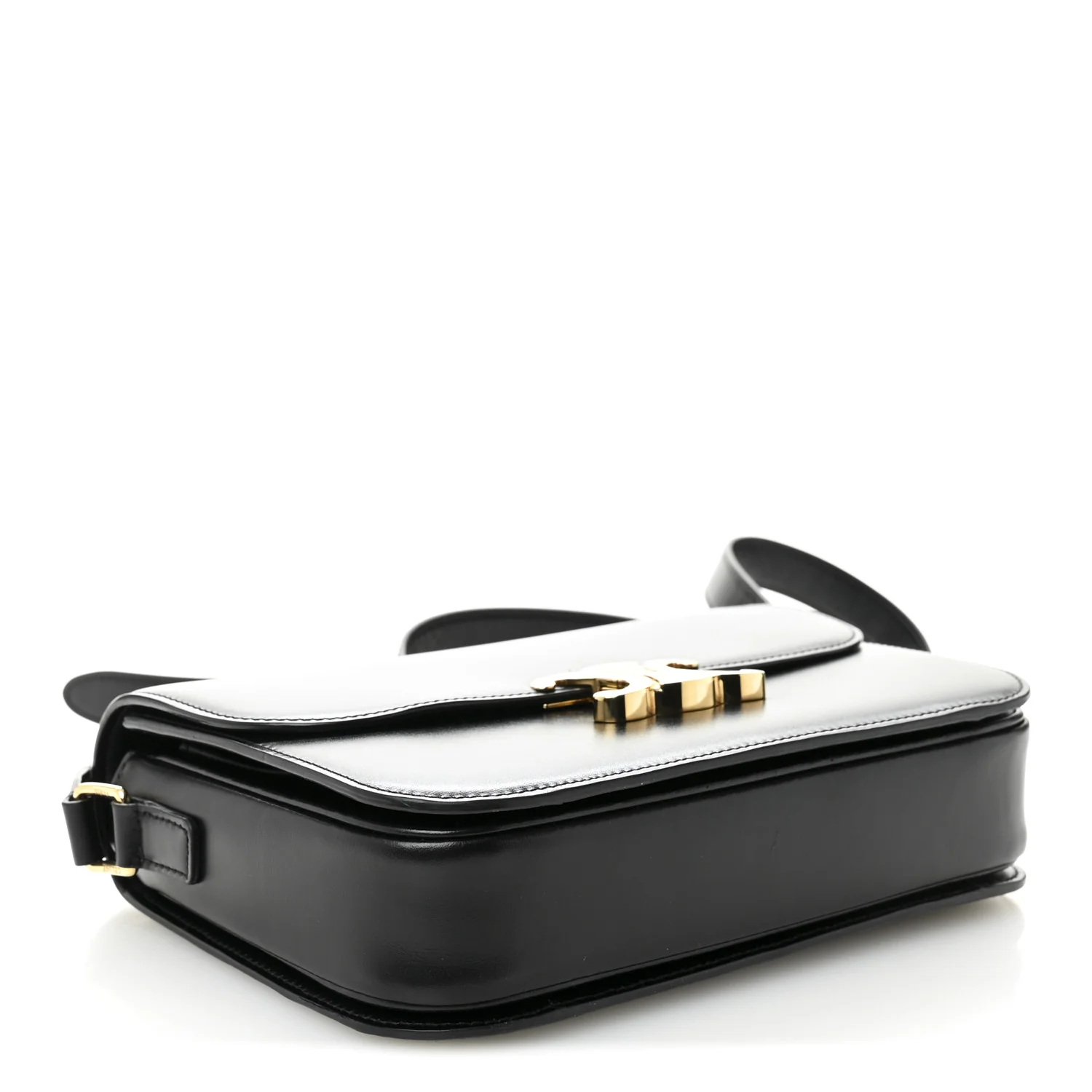 Shiny Calfskin Medium Triomphe Black - Top Club