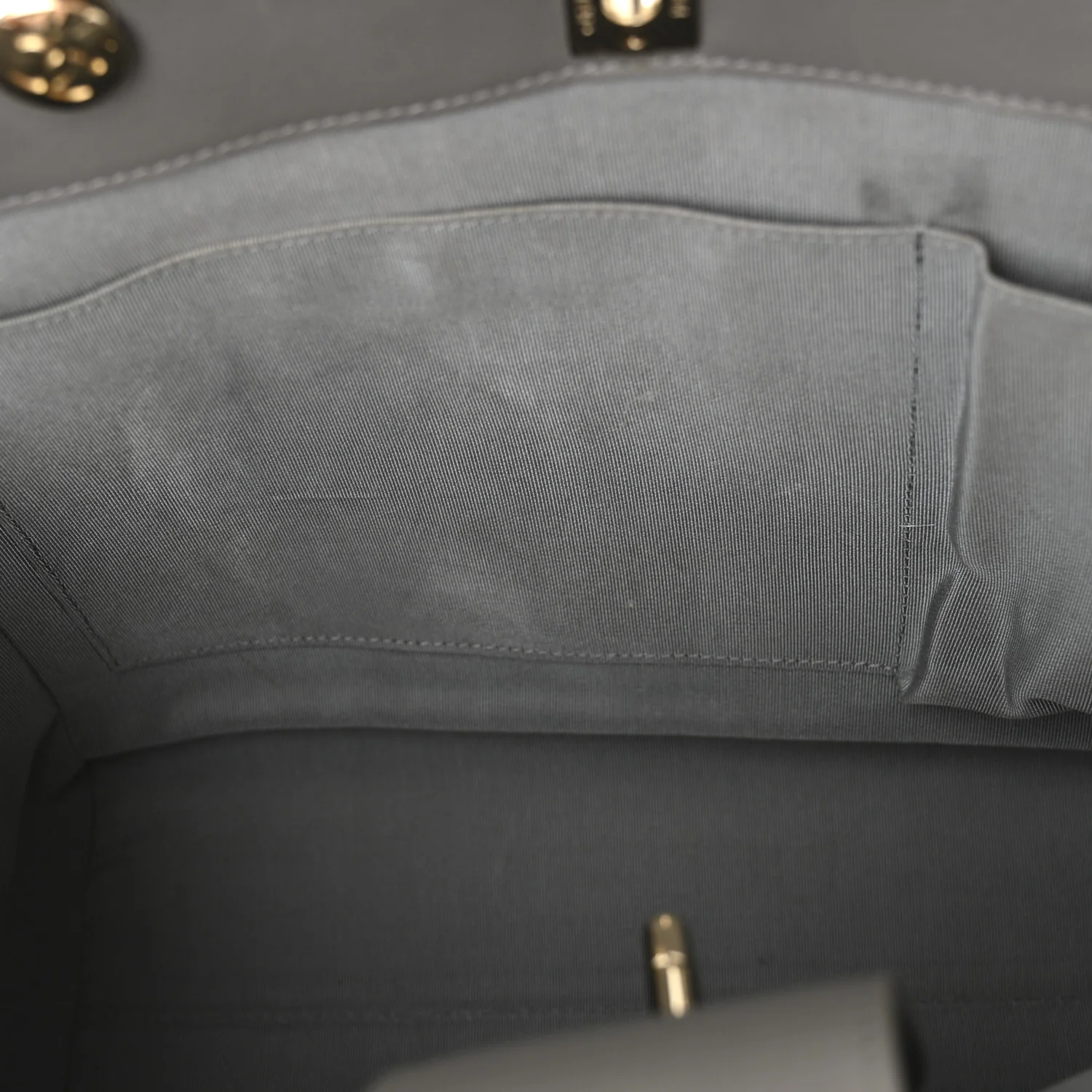 Calfskin Chevron Quilted Statement Shopping Tote Grey - Top Club