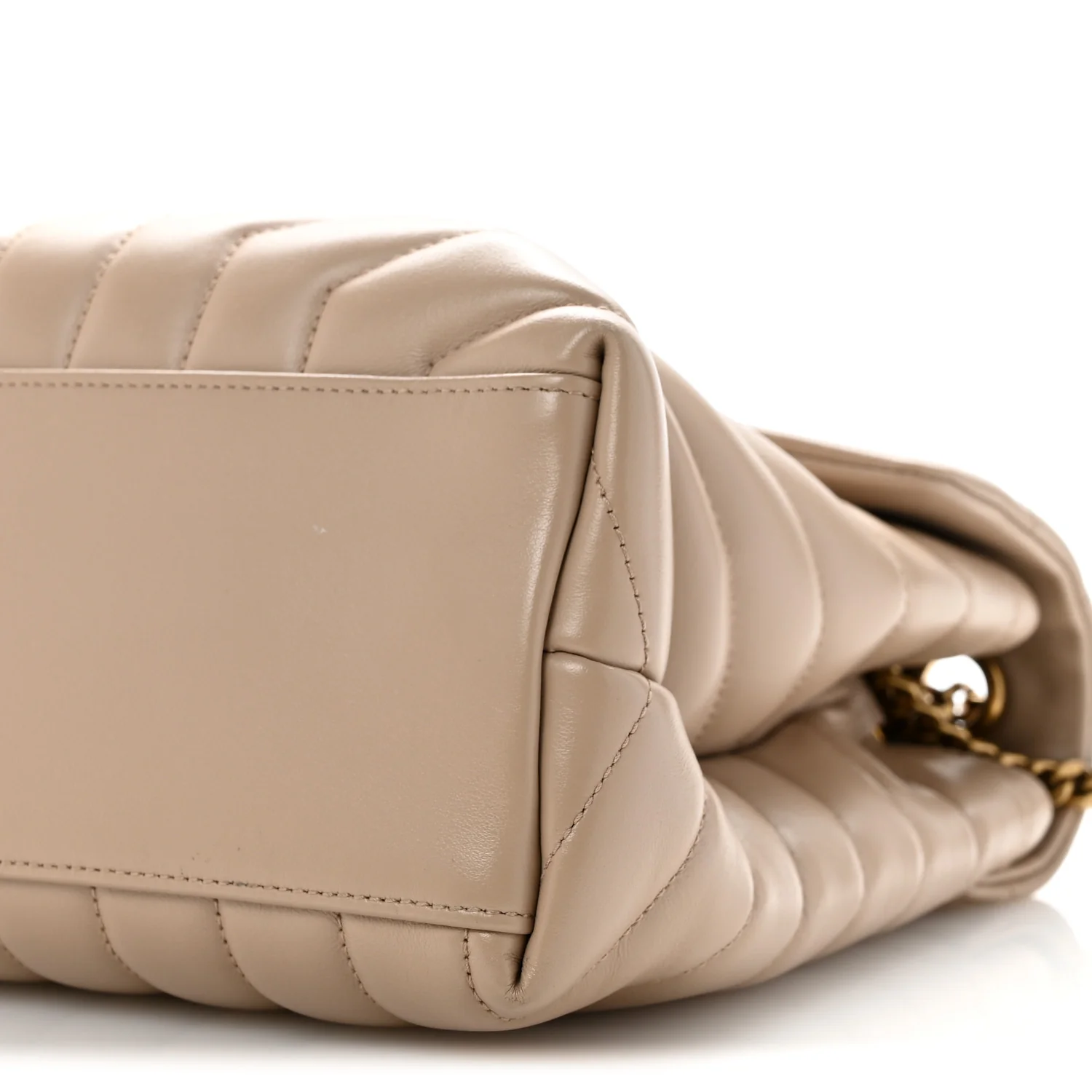 Calfskin Y Quilted Monogram Medium Loulou Chain Satchel Dark Beige - Top Club