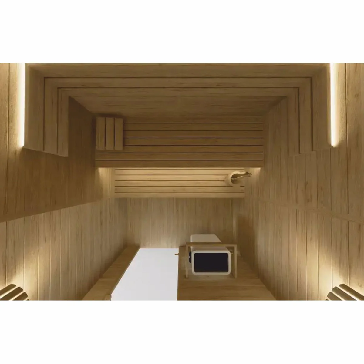 Luxury 6 person indoor sauna natural colors 200 x 200 x H. 190 cm