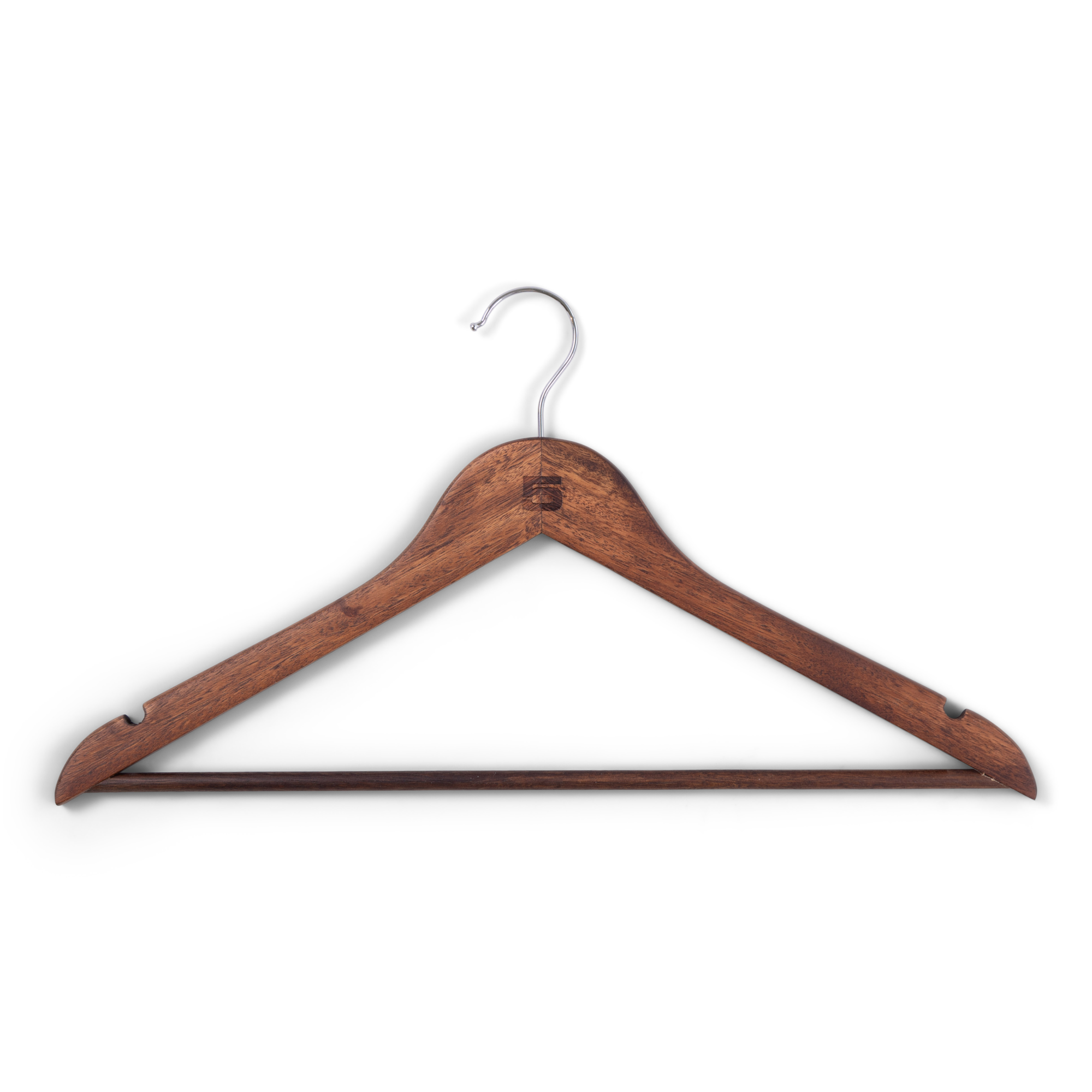 Kledinghangers hout walnut - set van 6