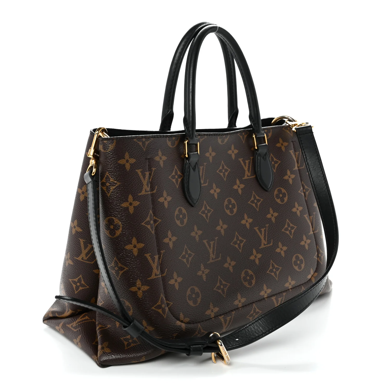 Monogram Flower Tote Black - Top Club