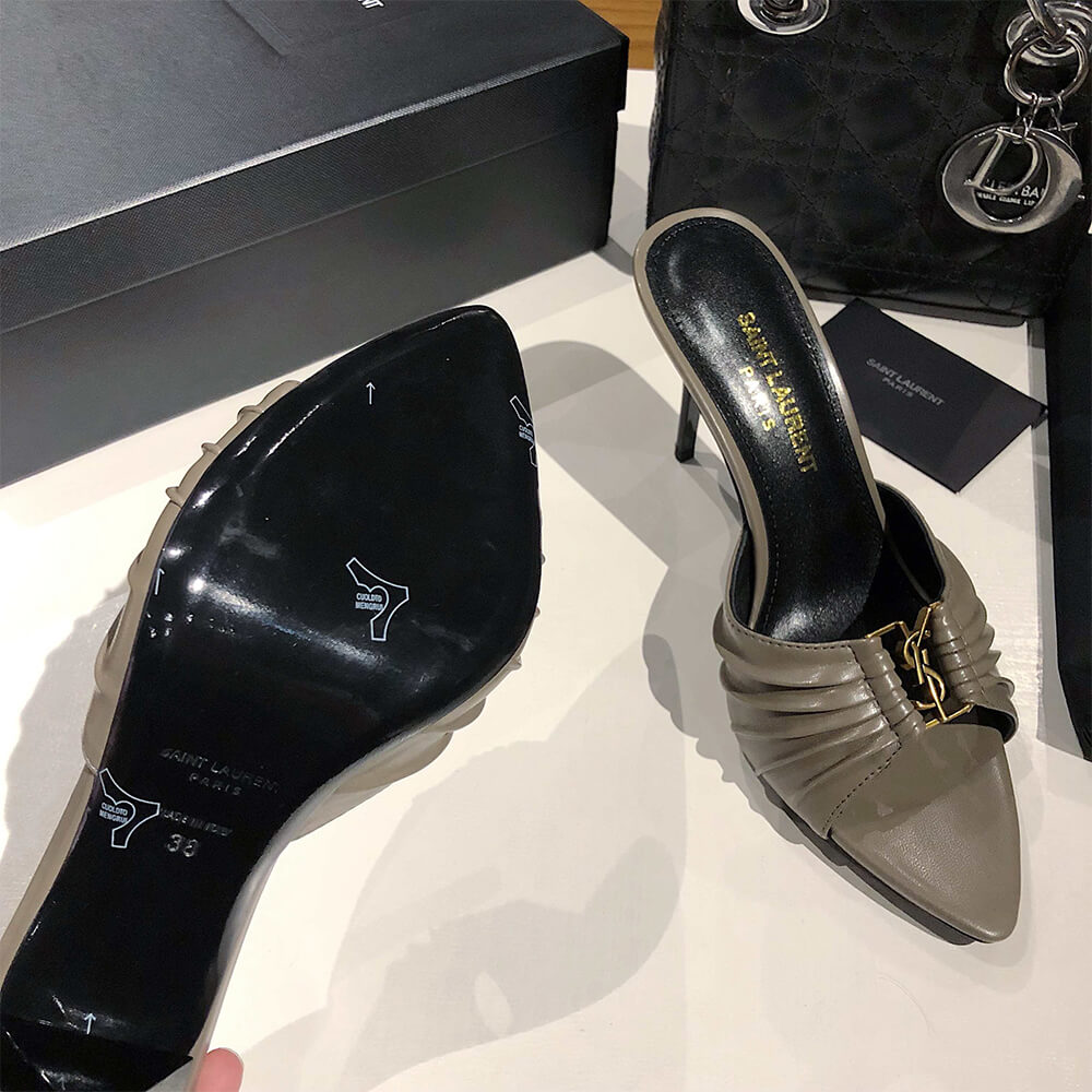 YSL  BABYLONE MULES IN SMOOTH LEATHER - Top Club