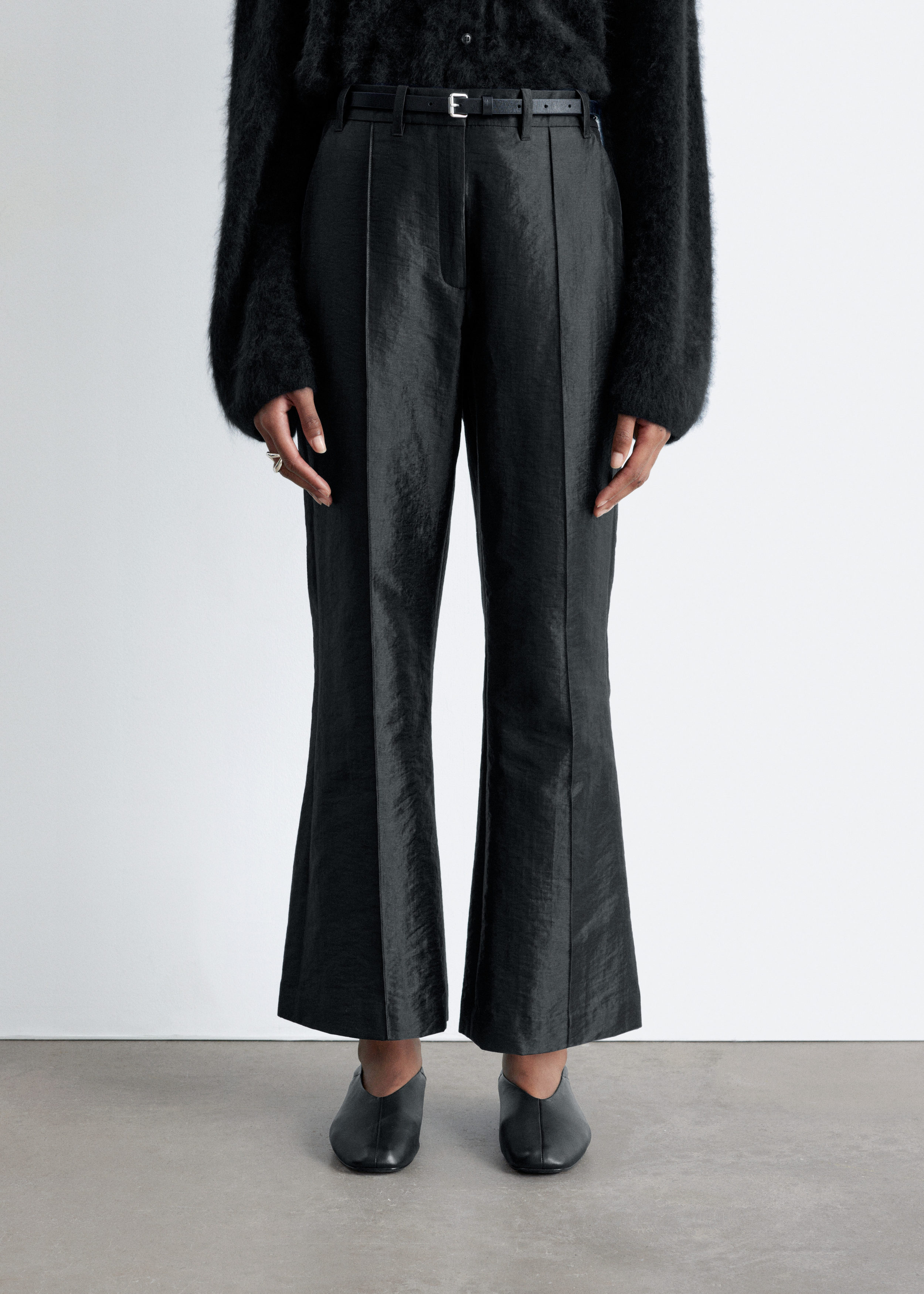 & Other Stories KICK-FLARE SATIN TROUSERS