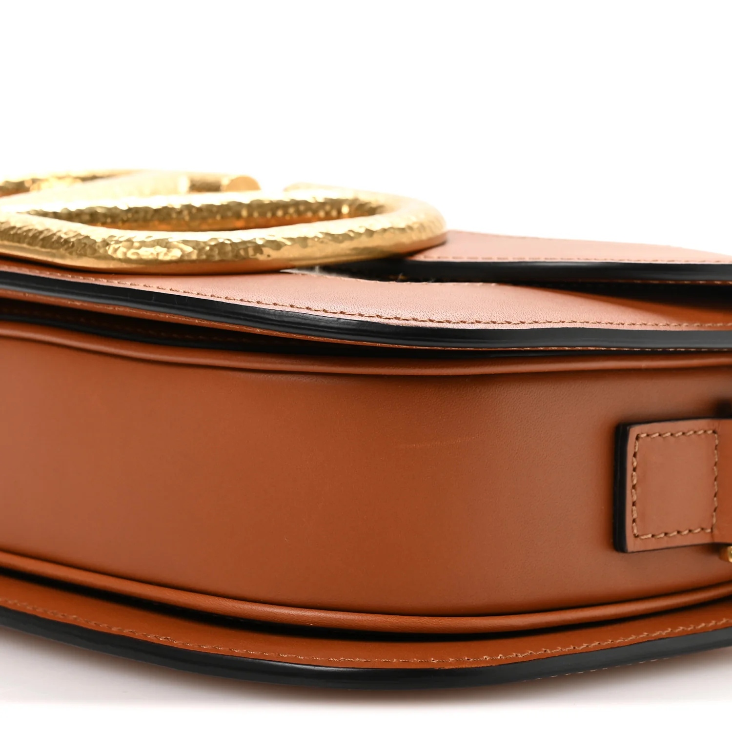 Calfskin Linen Supervee Crossbody Bag Saddle Brown Natural - Top Club