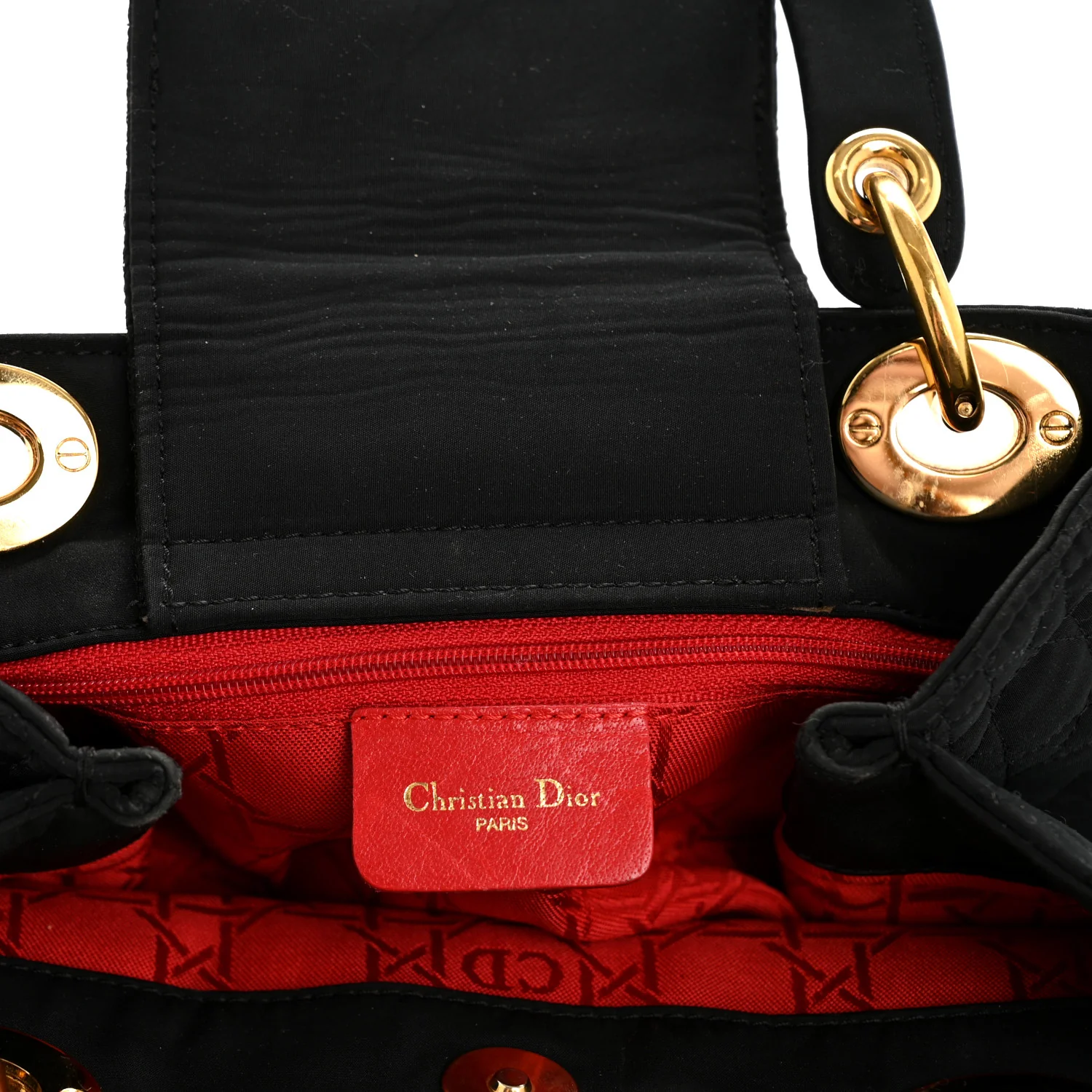 Nylon Cannage Medium Lady Dior Black - Top Club