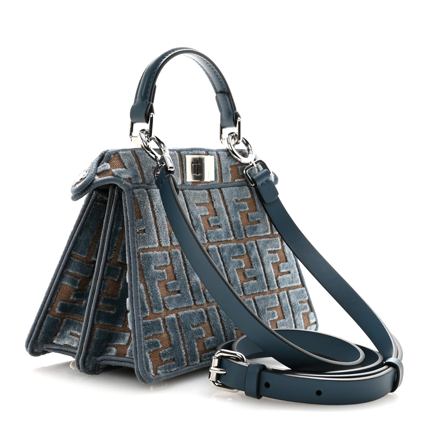 Velvet Jacquard FF Small Peekaboo I SEE U Satchel Anice - Top Club