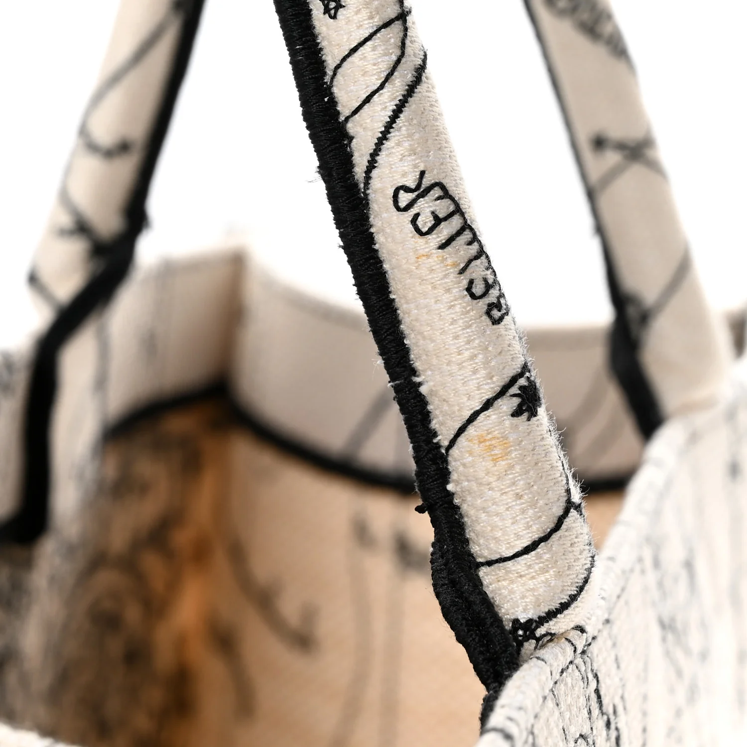 Canvas Embroidered Zodiac Book Tote Latte Multicolor - Top Club