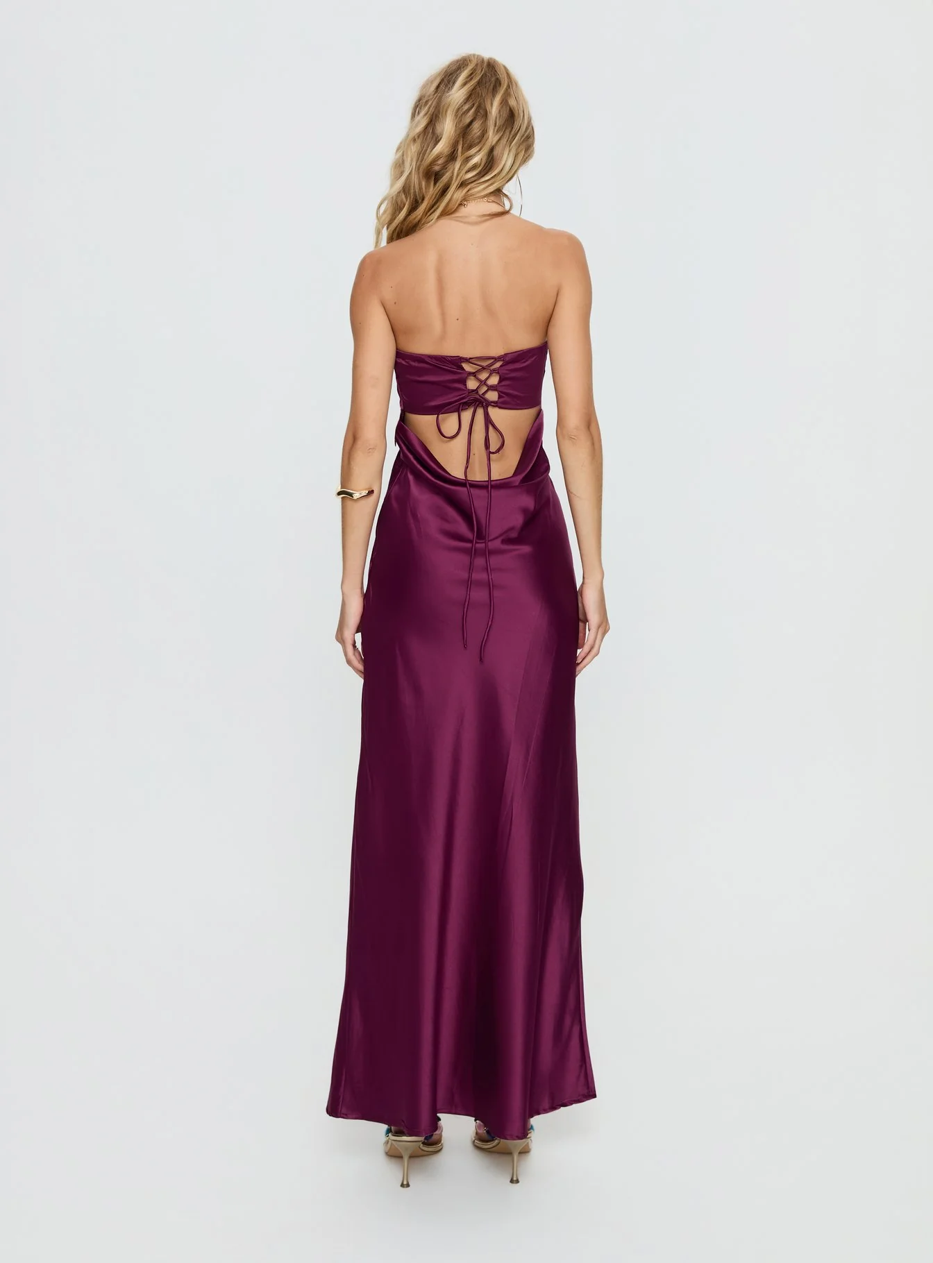 Rozelle Strapless Maxi Dress Currant