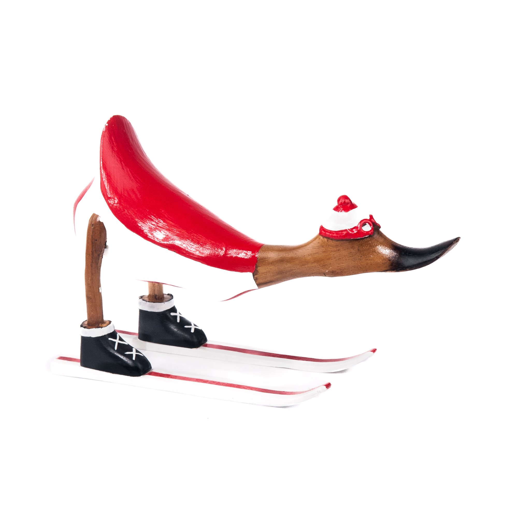 Houten eend ski's rood