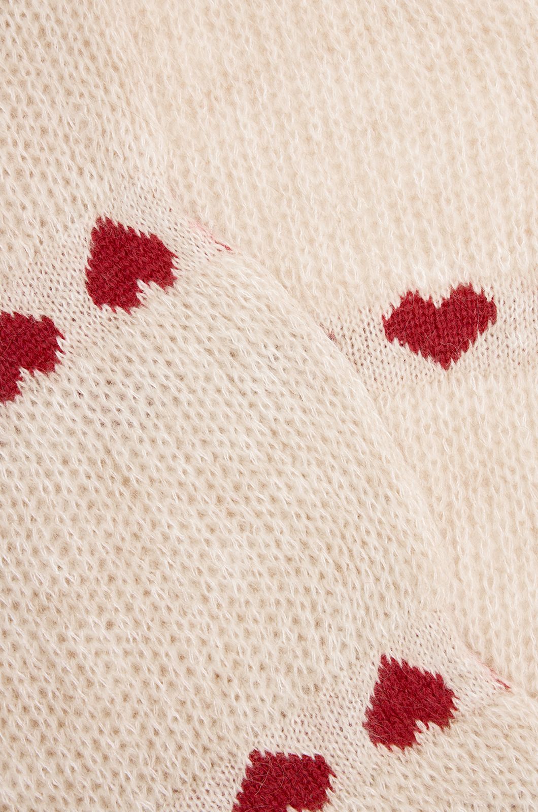 Beige sjaal met hartjes