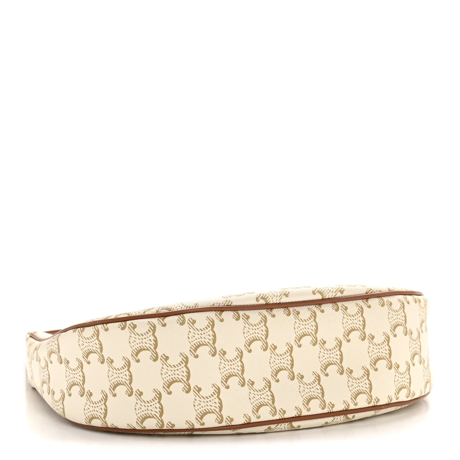 Canvas Calfskin Ava Triomphe Shoulder Bag White - Top Club