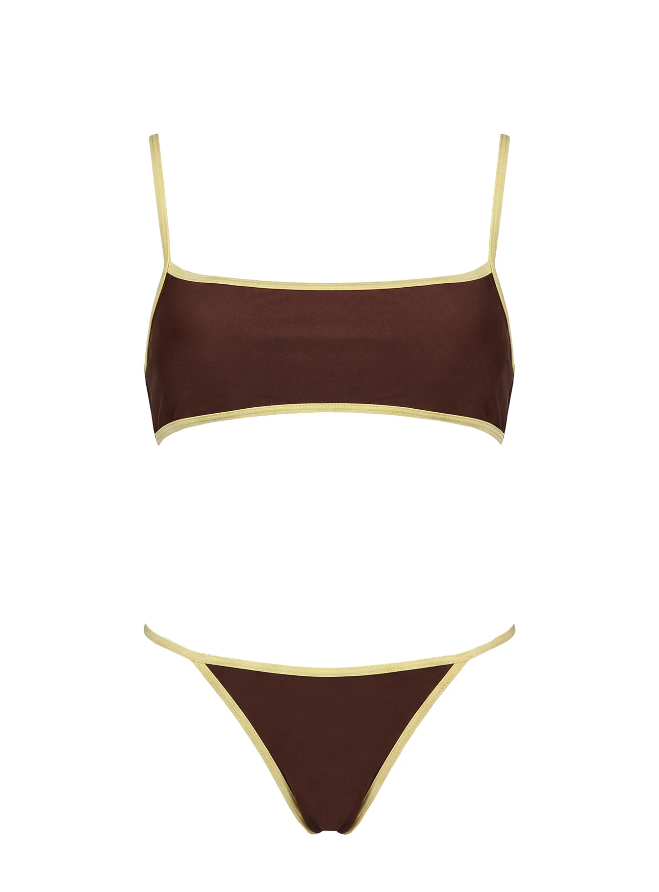 Beasley Cheeky Bikini Brown / Yellow