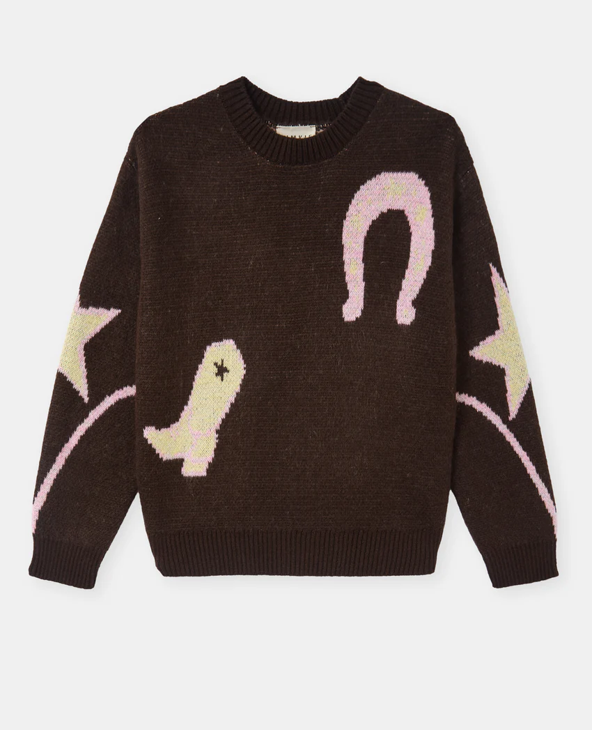 Pimkie Pull col rond avec motifs fer à cheval, santiag, cheval
