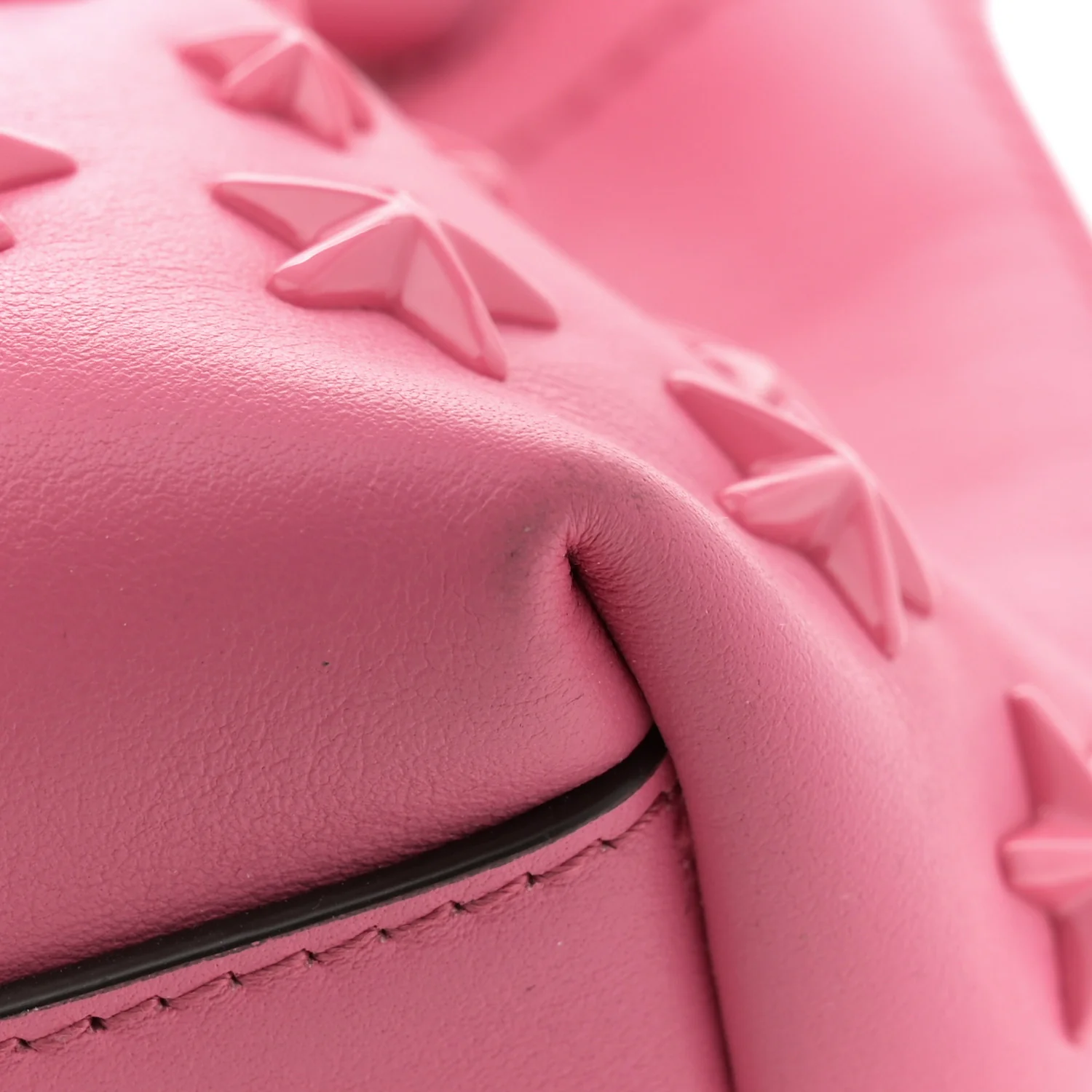 Calfskin Star Studded Bon Bon Bucket Bag Candy Pink - Top Club