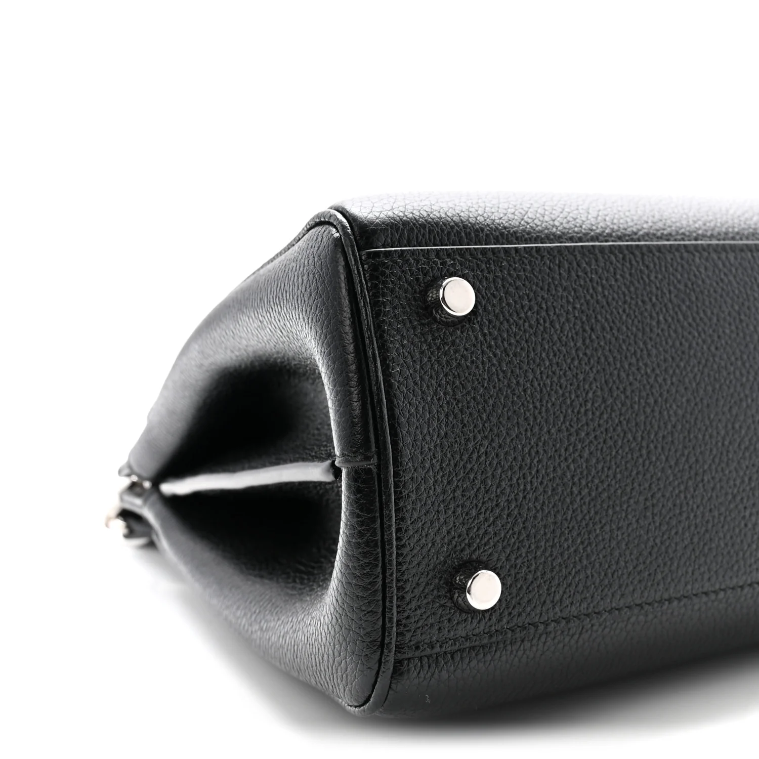 Grainy Calfskin Small Zumi Top Handle Bag Black - Top Club