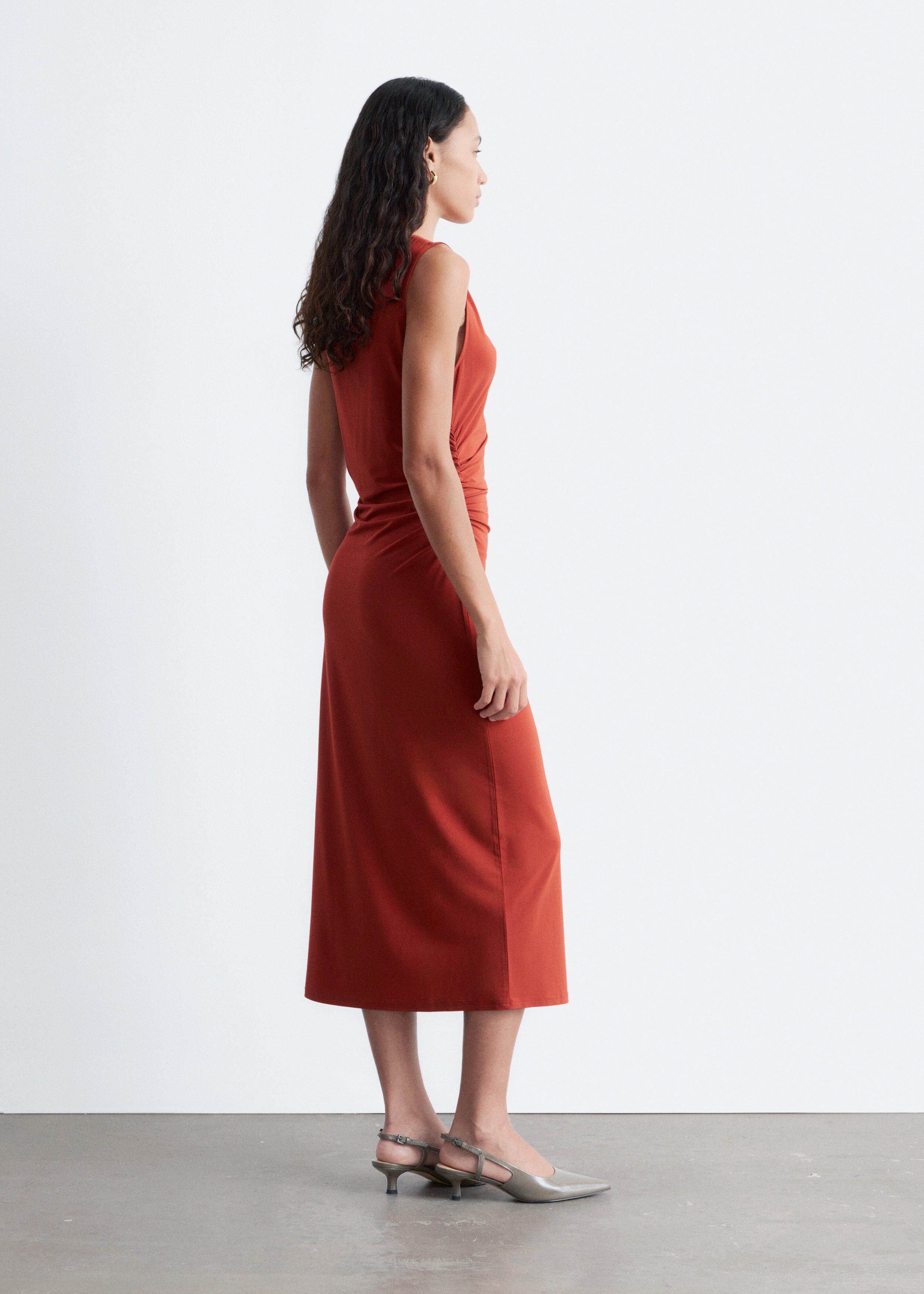 & Other Stories SLEEVELESS DRAPED MIDI DRESS