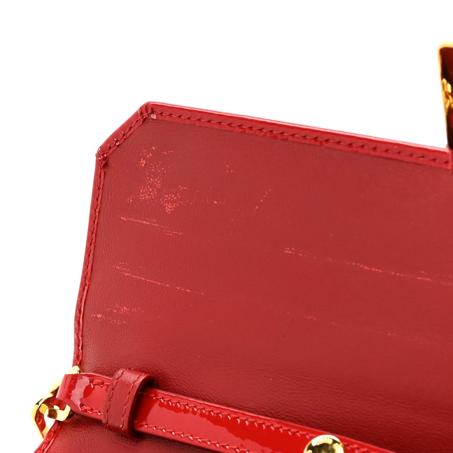 Vernice Madras Wallet On Chain Rosso - Top Club