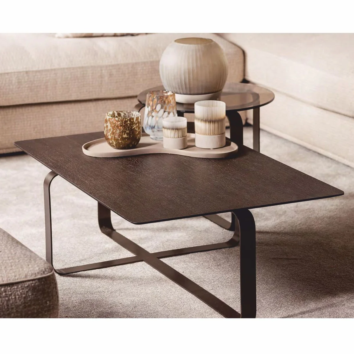 Luxury Coffee Table Set Dark Brown - Hotel & Living Room Furniture
