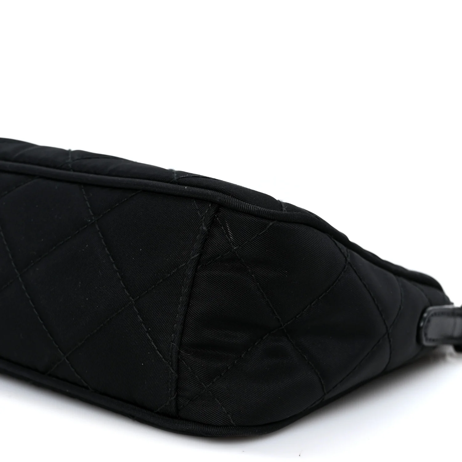 Nylon Tessuto Impuntu Quilted Crossbody Bag Black - Top Club