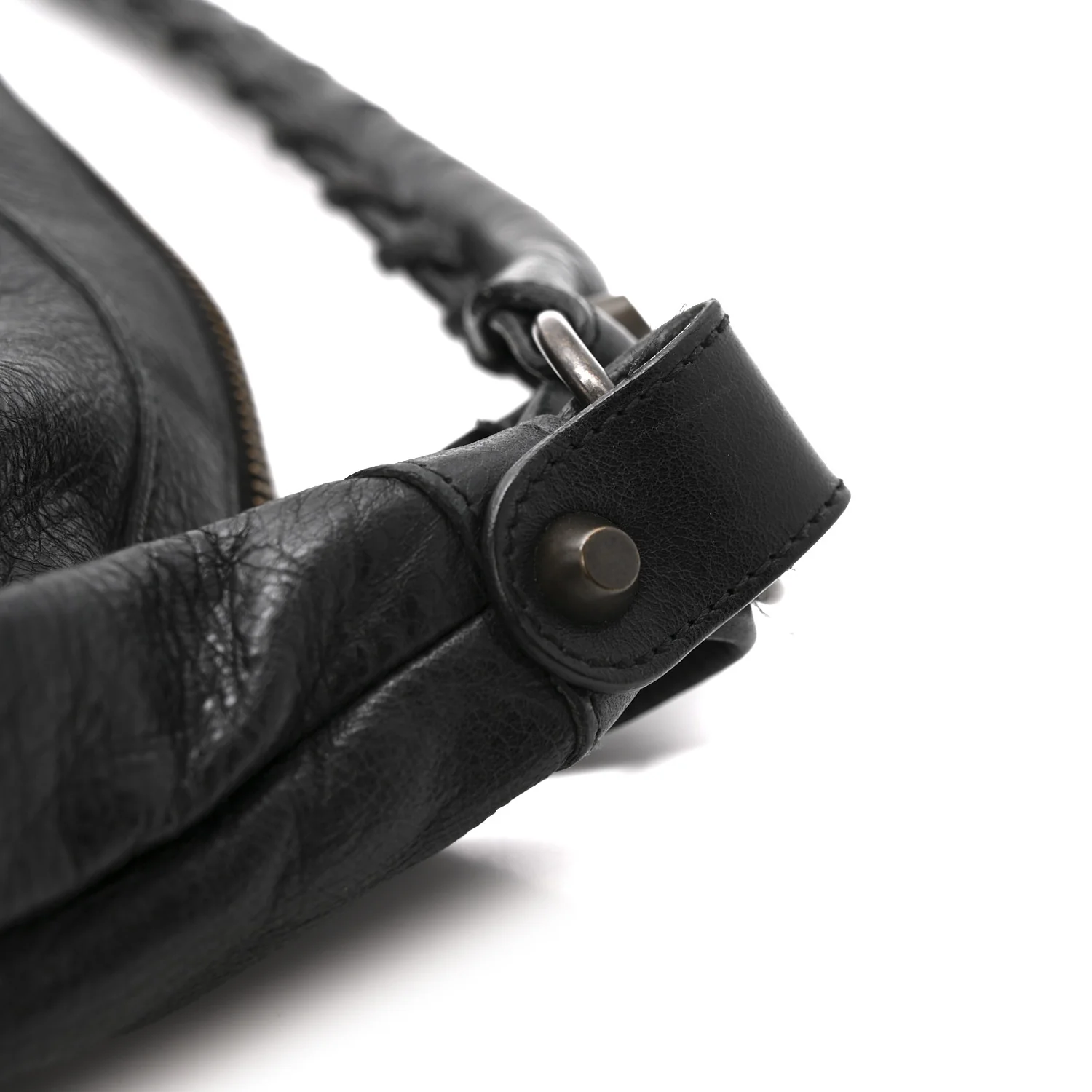 Agneau Classic Hardware Day Hobo Black - Top Club