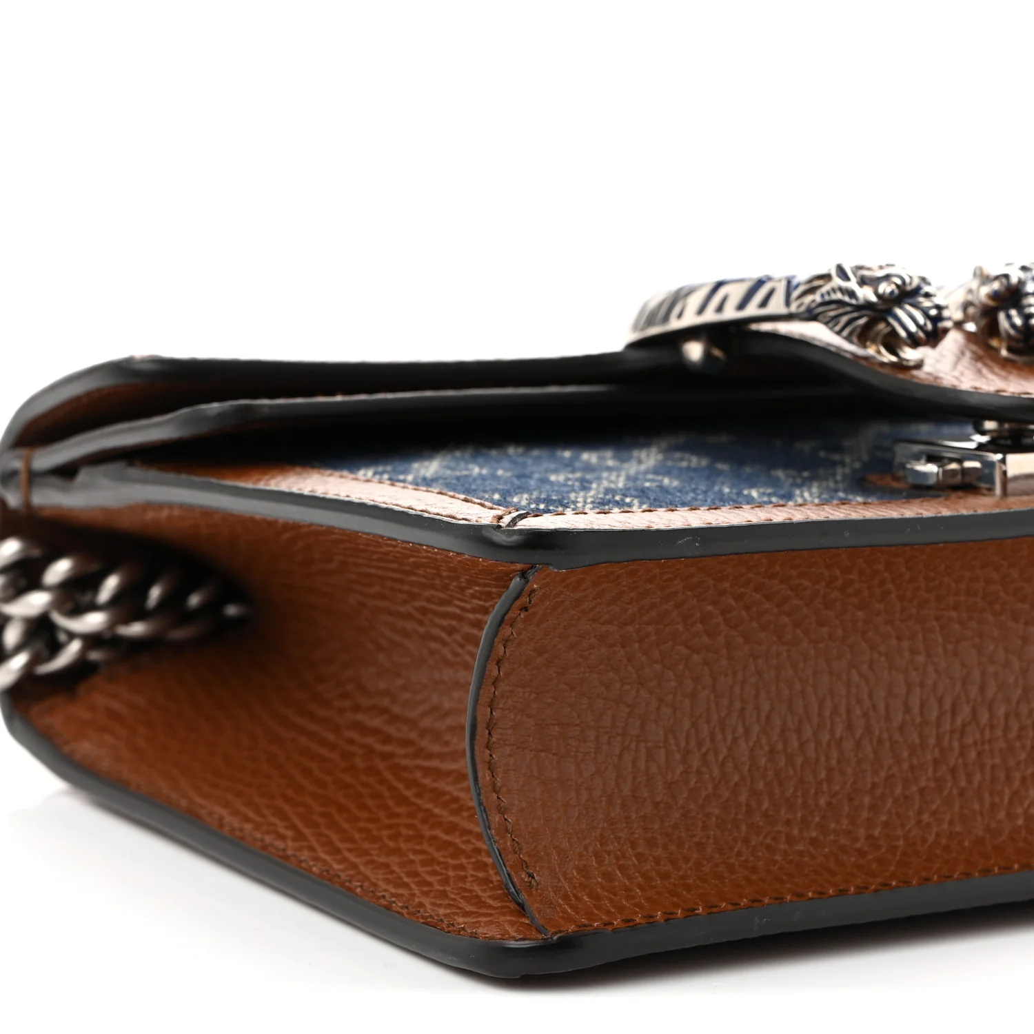 New Denim GG Monogram Dollar Calfskin Enamel Mini Dionysus Shoulder Bag Blue Tea Cuir Epilog Electric Blue - Top Club