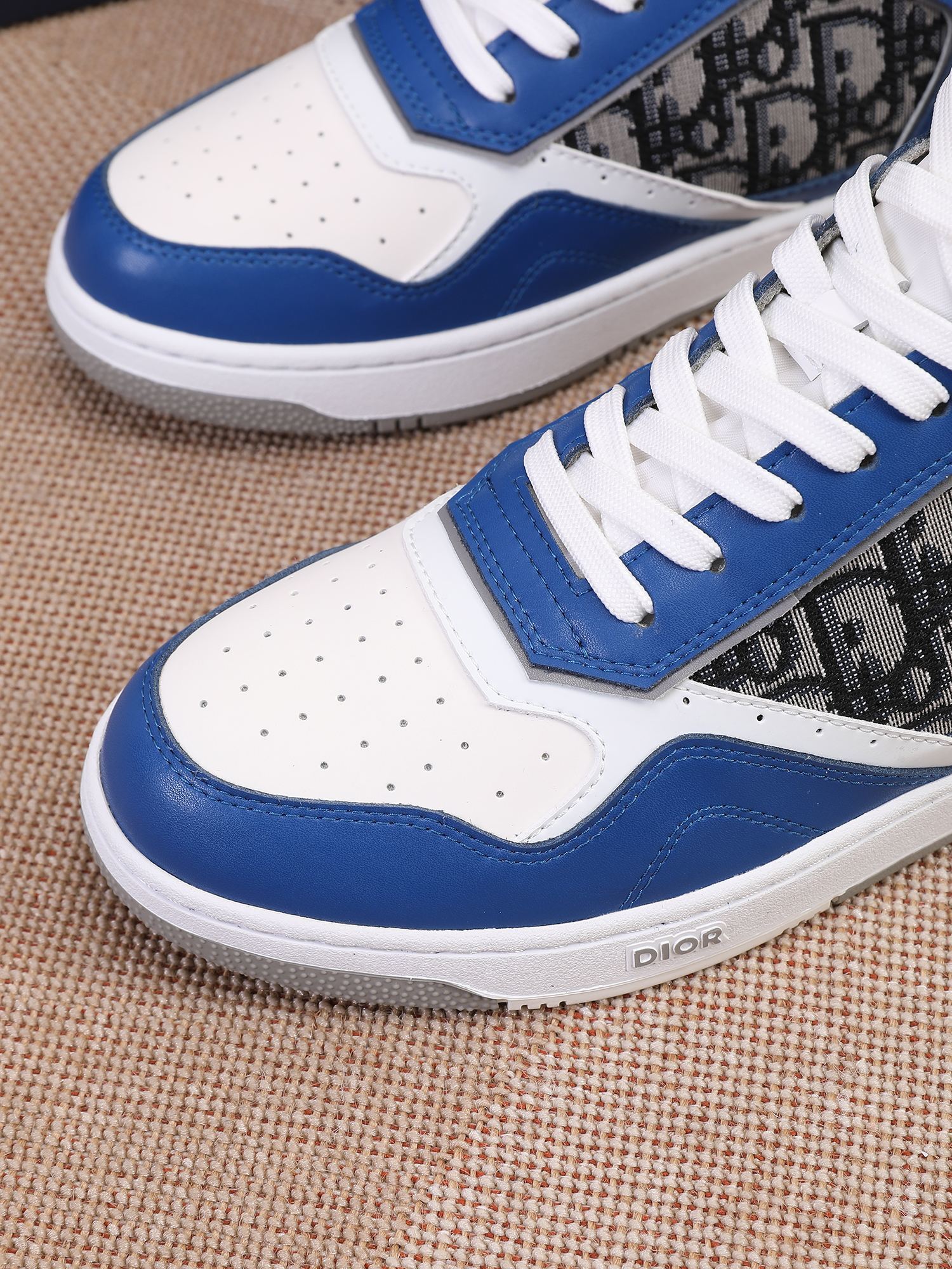 Dior Men's High Top Sneakers with Oblique Pattern and Adjustable Strap - Sneaker Replica Workshop