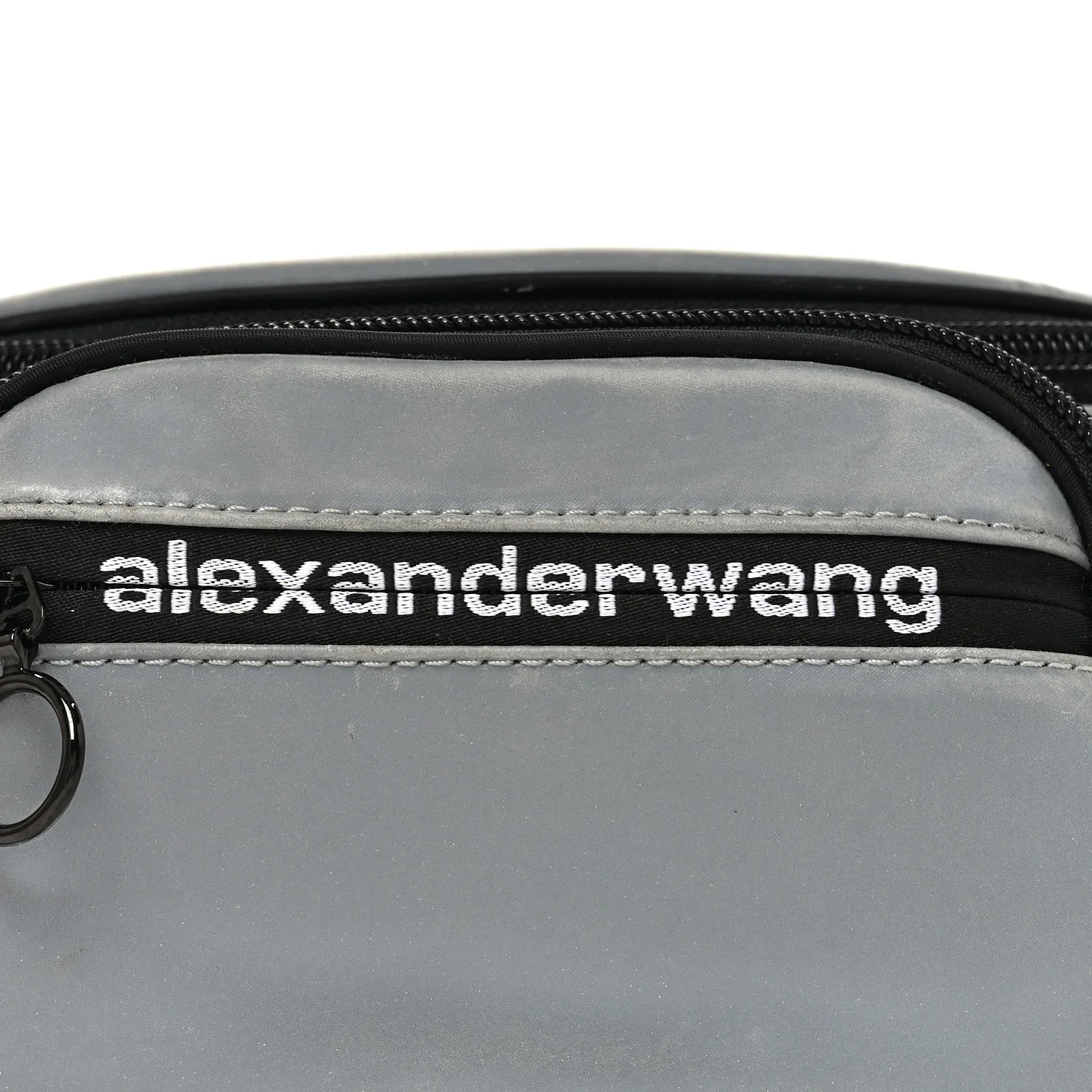 Nylon Logo Printed Attica Belt Bag Reflective Silver - Top Club