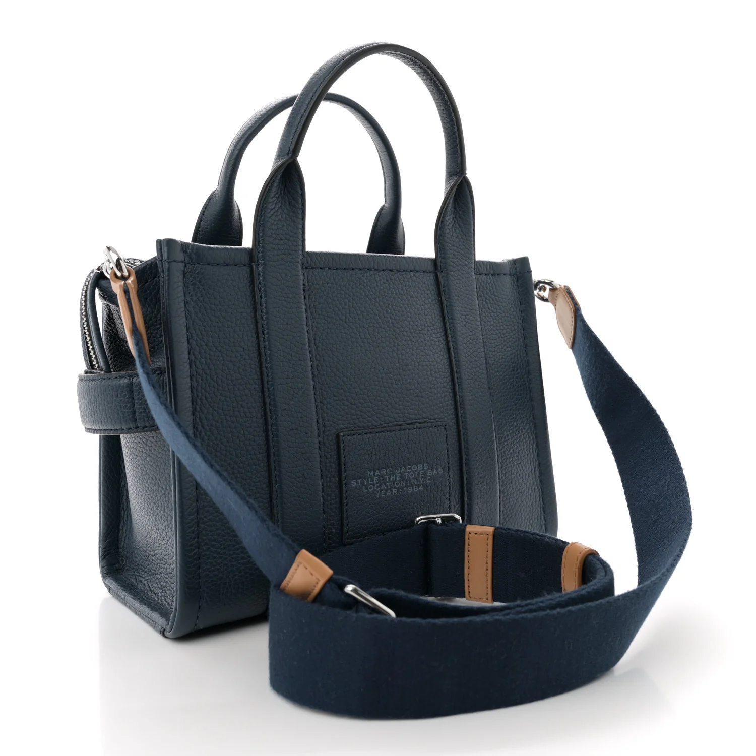 Grained Calfskin Small The Tote Bag Blue Sea - Top Club