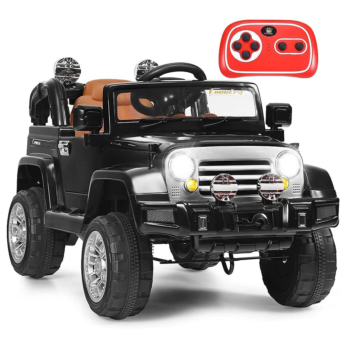 Electric car Jeep with storage box & remote control black