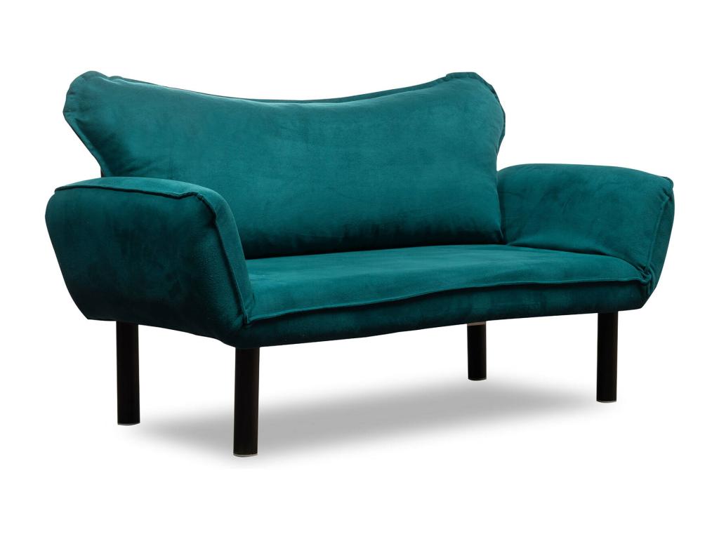 Sofá cama 2 plazas Dmontervin, Sofá transformable, Sofá para invitados, Sillón cama con almacenaje, 140x65 h70 cm, Azul claro