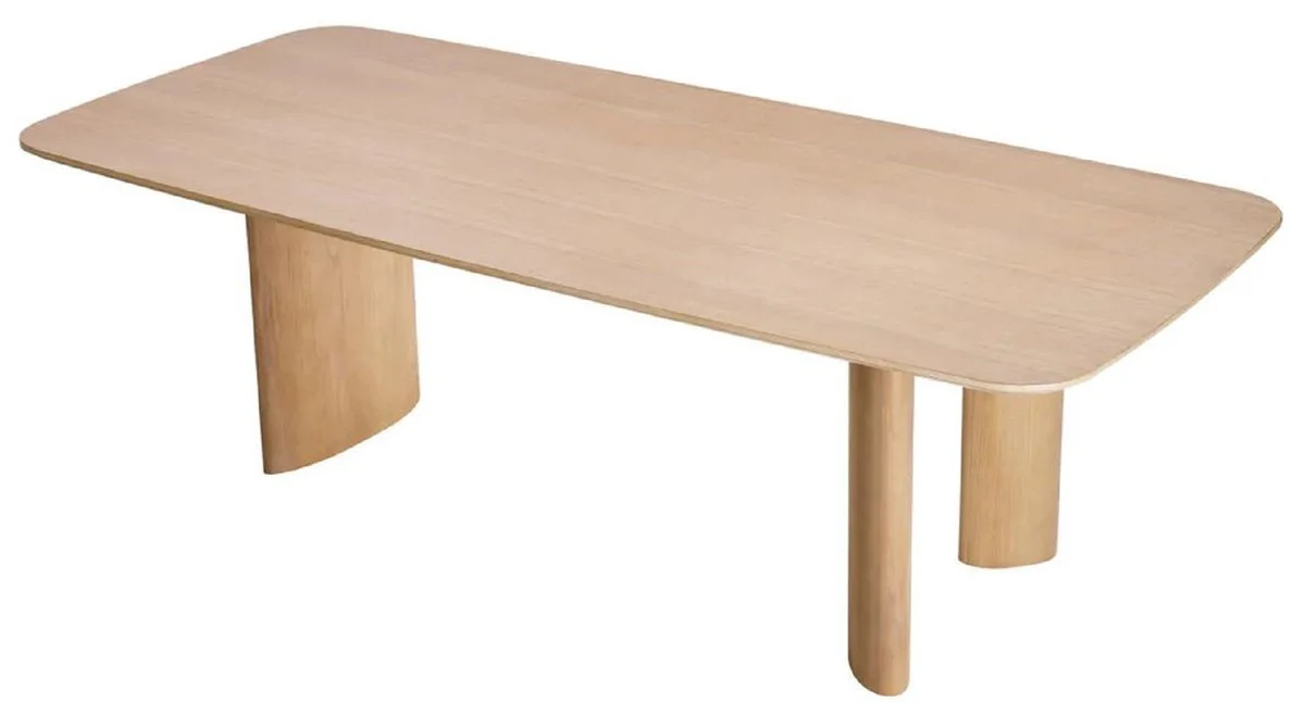 Luxury dining table natural colors 241 x 109.5 x H. 77 cm - Rectangular solid wood kitchen table - Dining room furniture - Kitchen furniture - Luxury furniture - Luxury furnishings